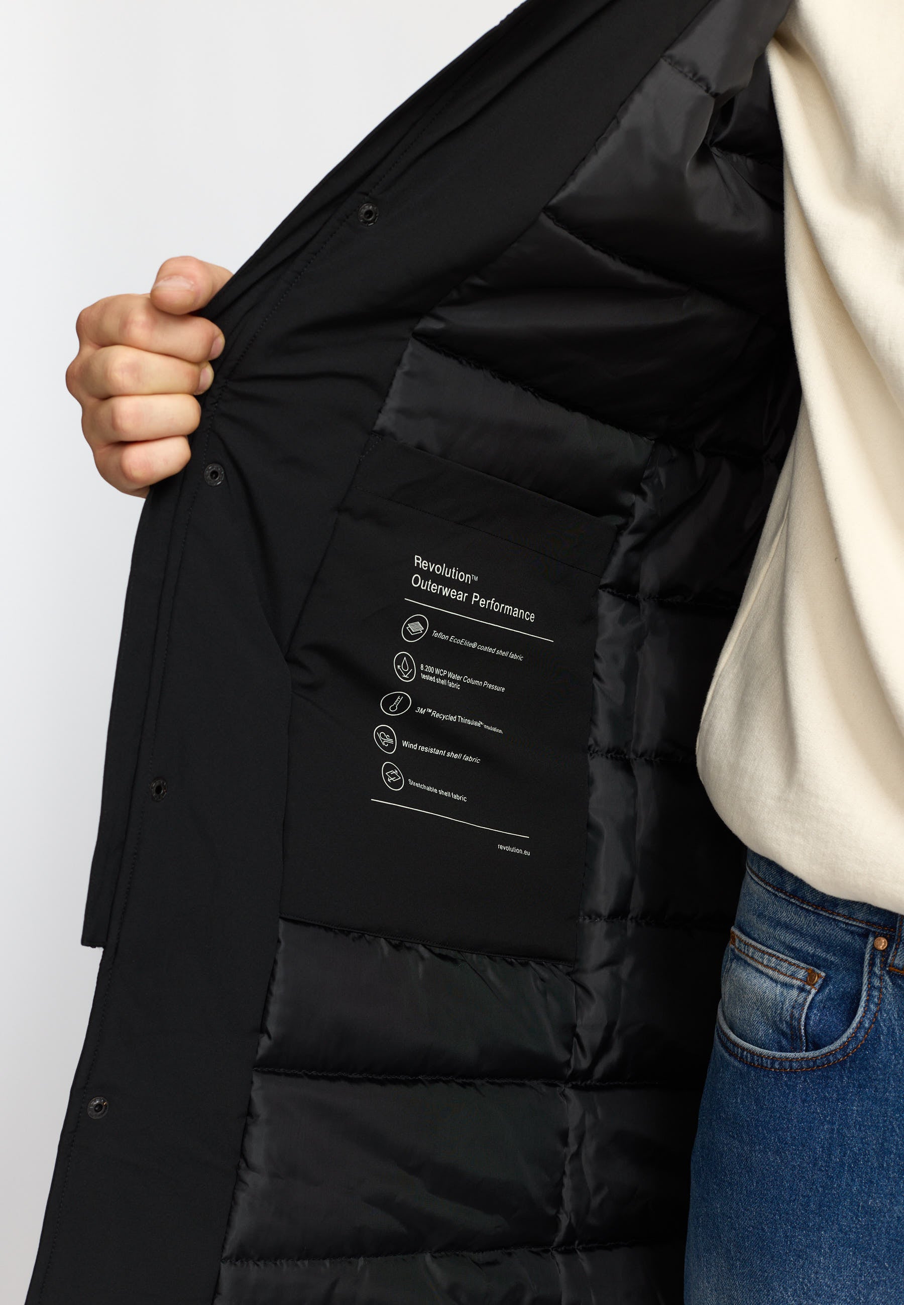 Revolution Padded Tech Coat Winter Outerwear Black