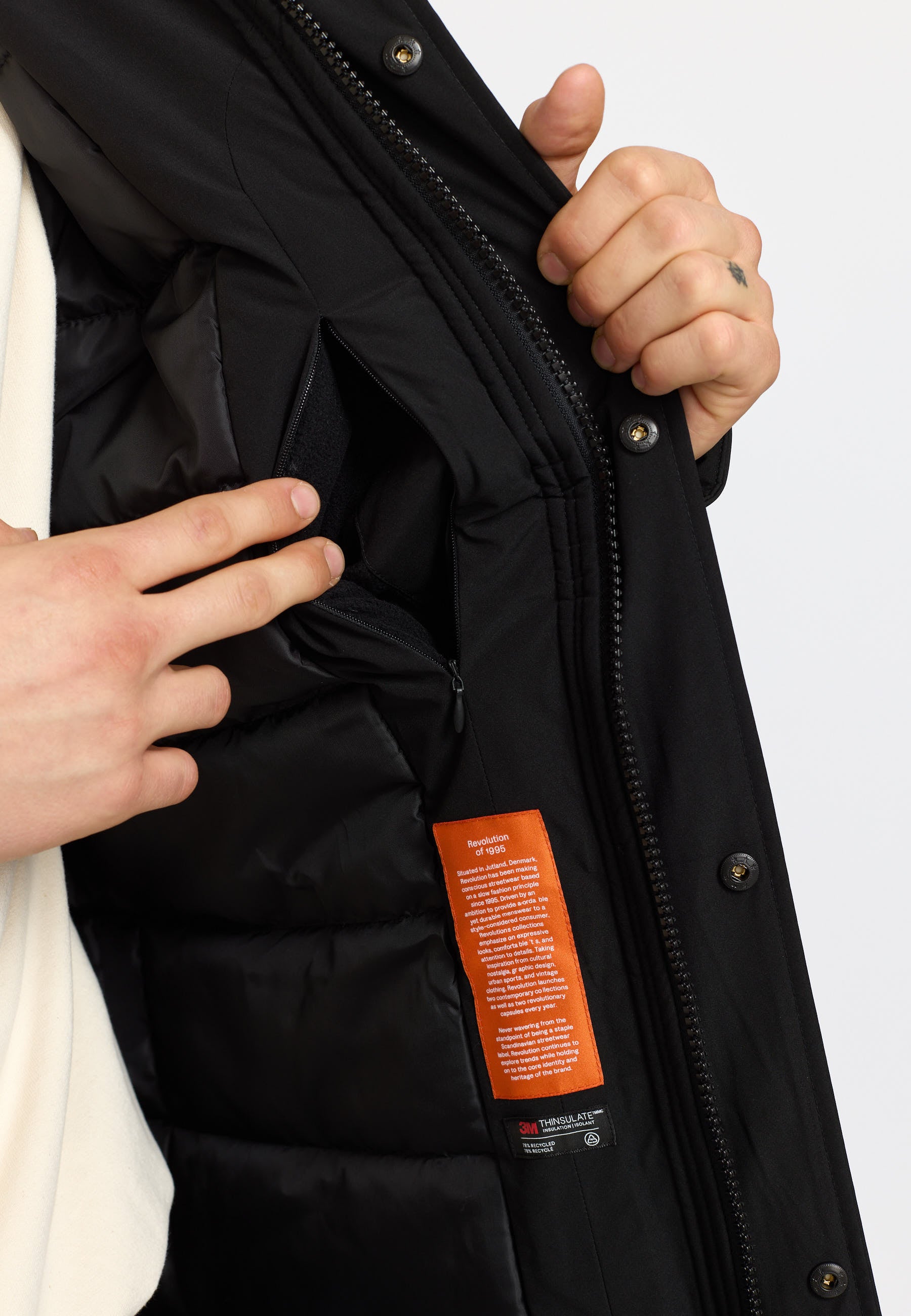 Revolution Padded Tech Coat Winter Outerwear Black