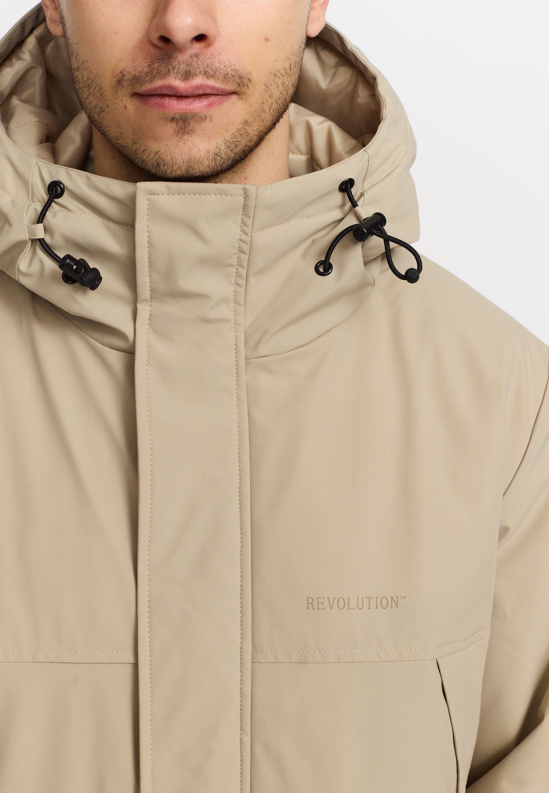 Revolution Padded Tech Jacket Winter Outerwear Beige