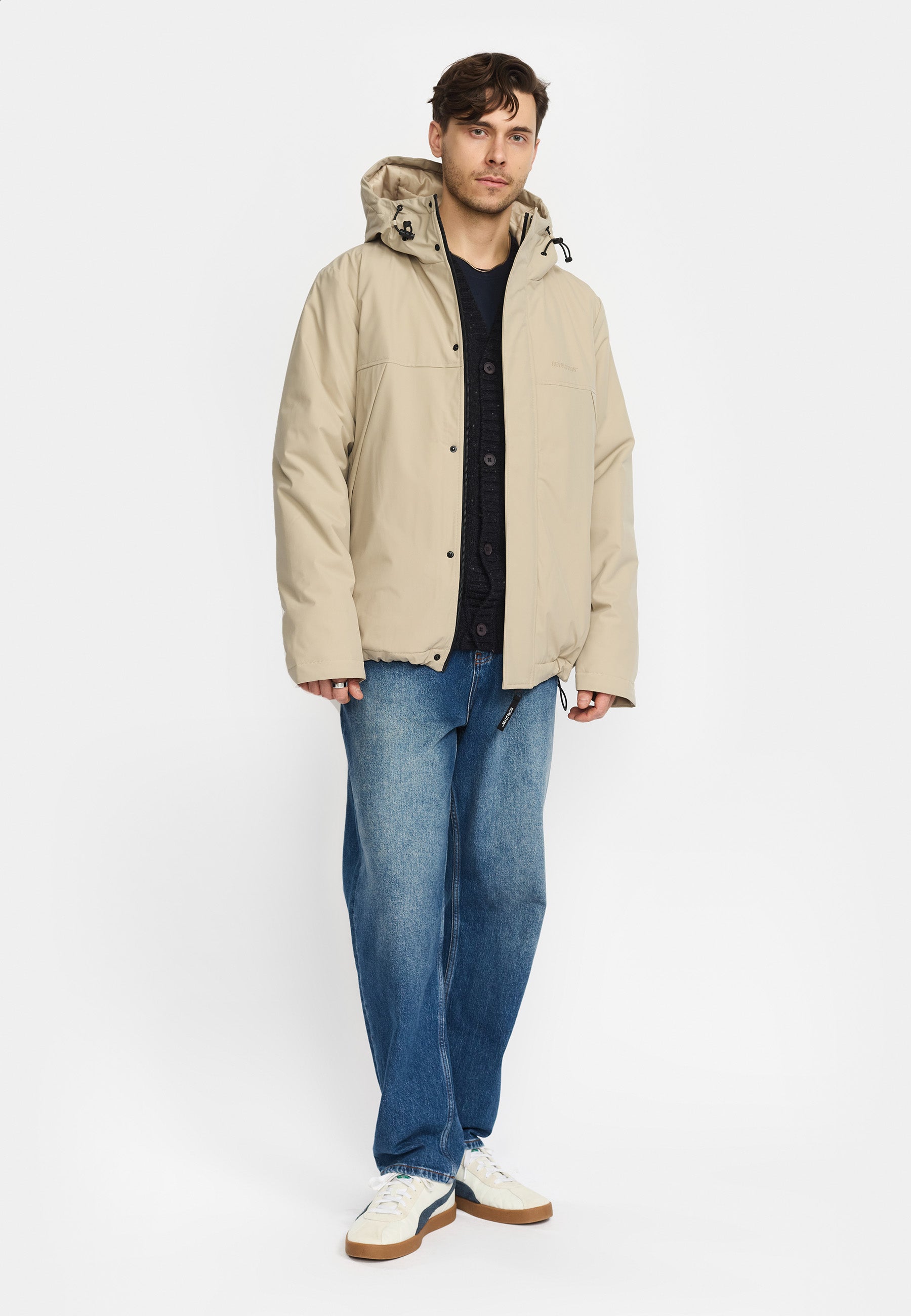 Revolution Padded Tech Jacket Winter Outerwear Beige