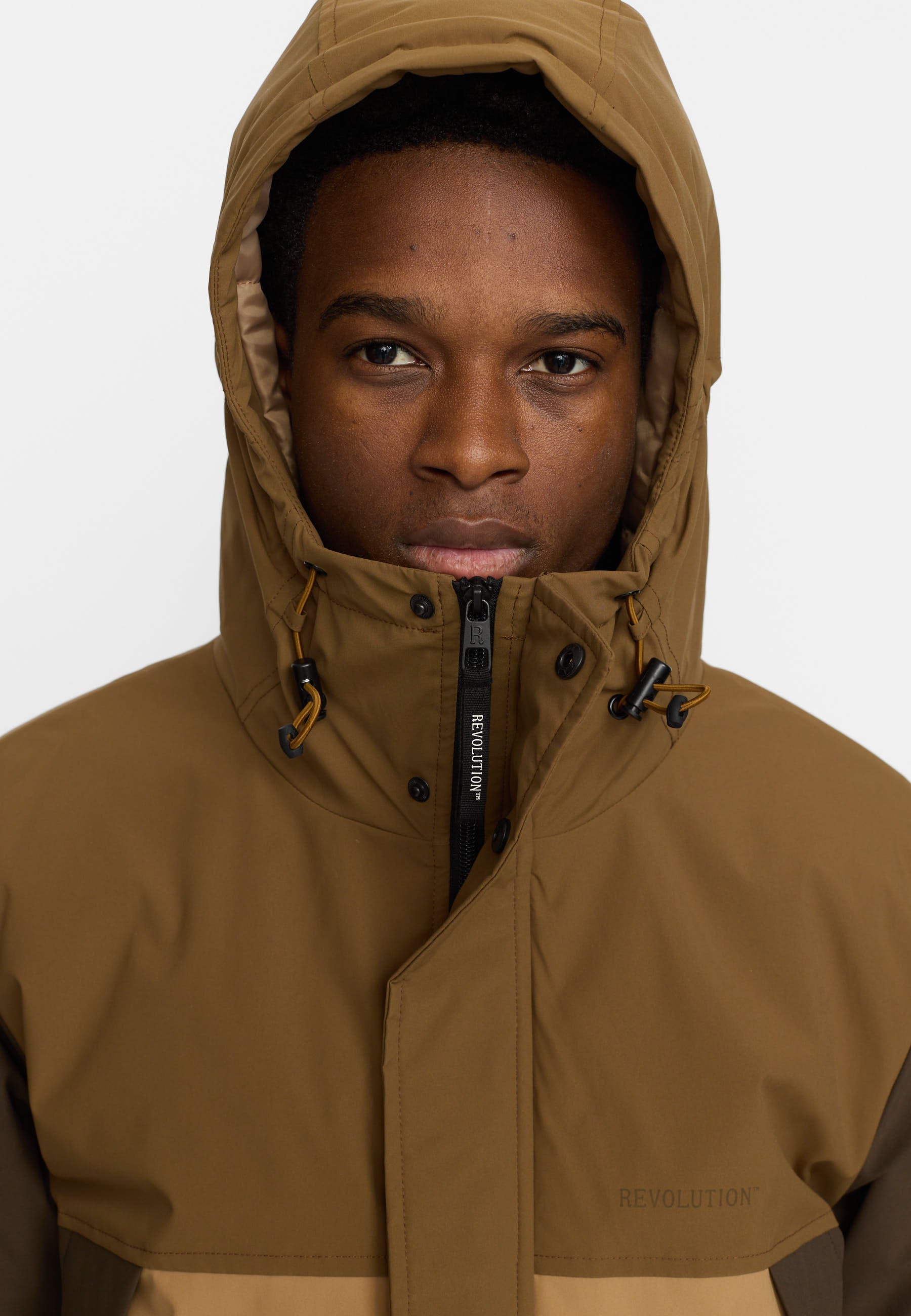 Revolution Padded Tech Jacket Winter Outerwear Brown