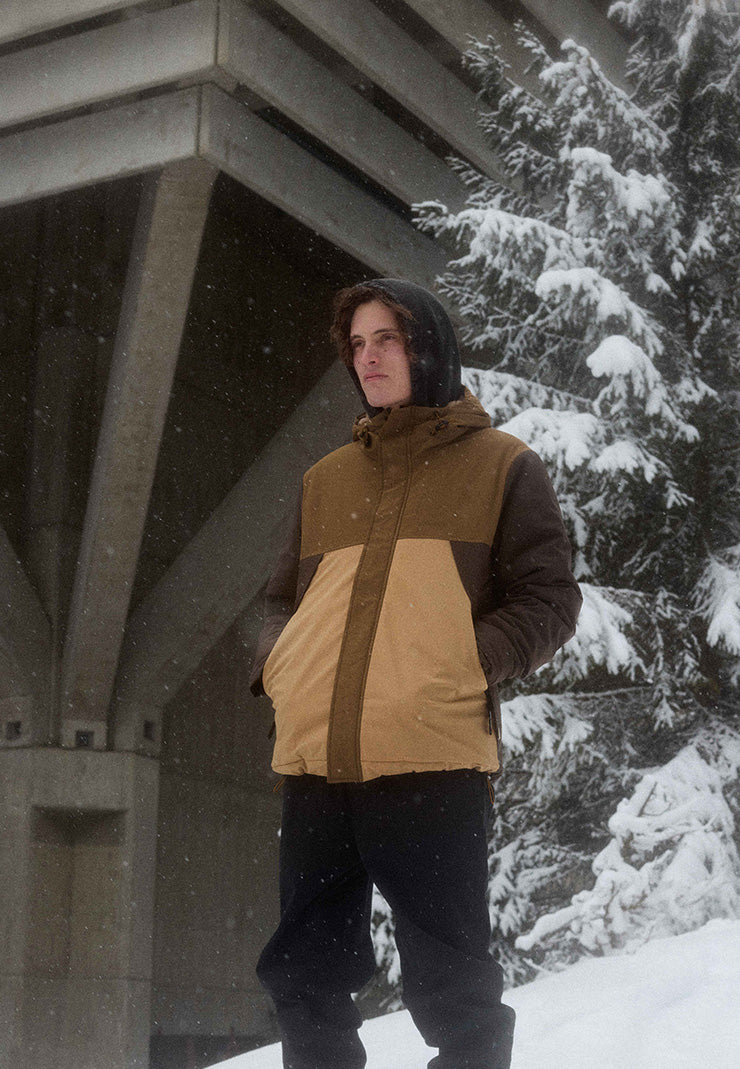 Revolution Padded Tech Jacket Winter Outerwear Brown