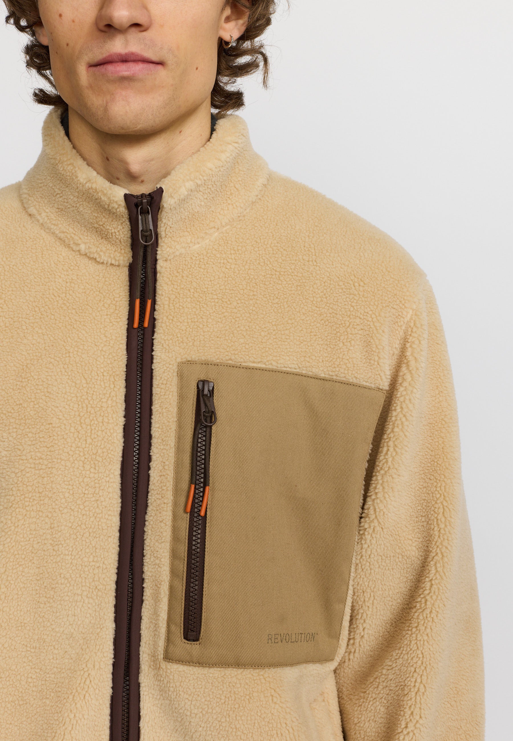Revolution Pocket Teddy Jacket Fleece Offwhite