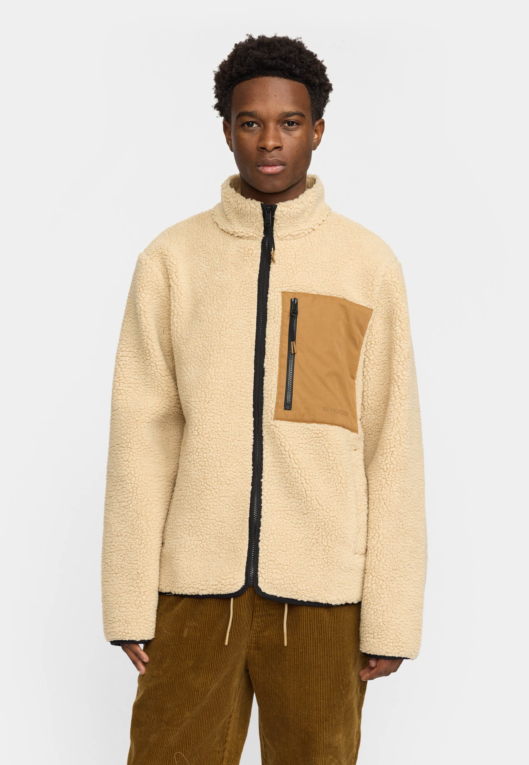 Revolution Pocket Teddy Jacket Fleece Beige