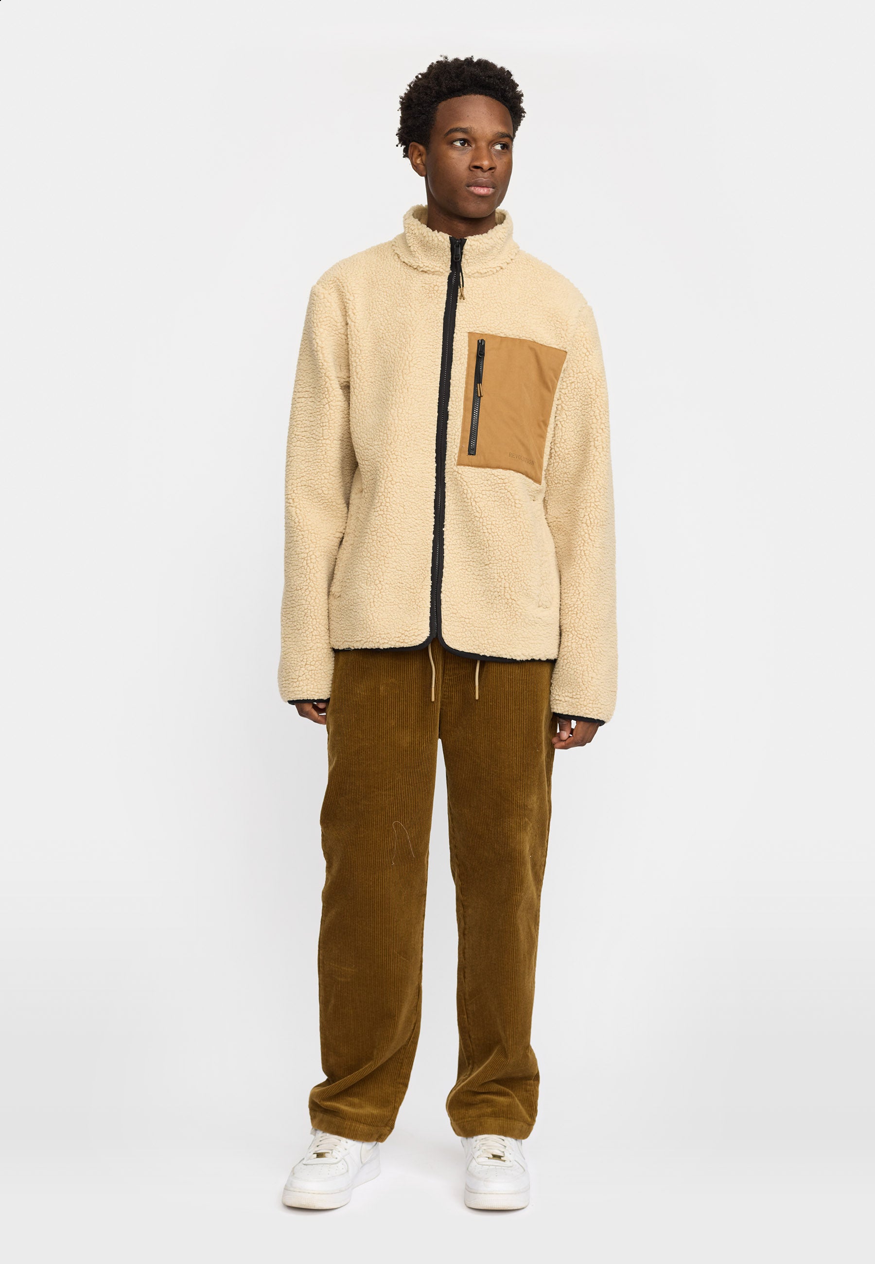 Revolution Pocket Teddy Jacket Fleece Beige
