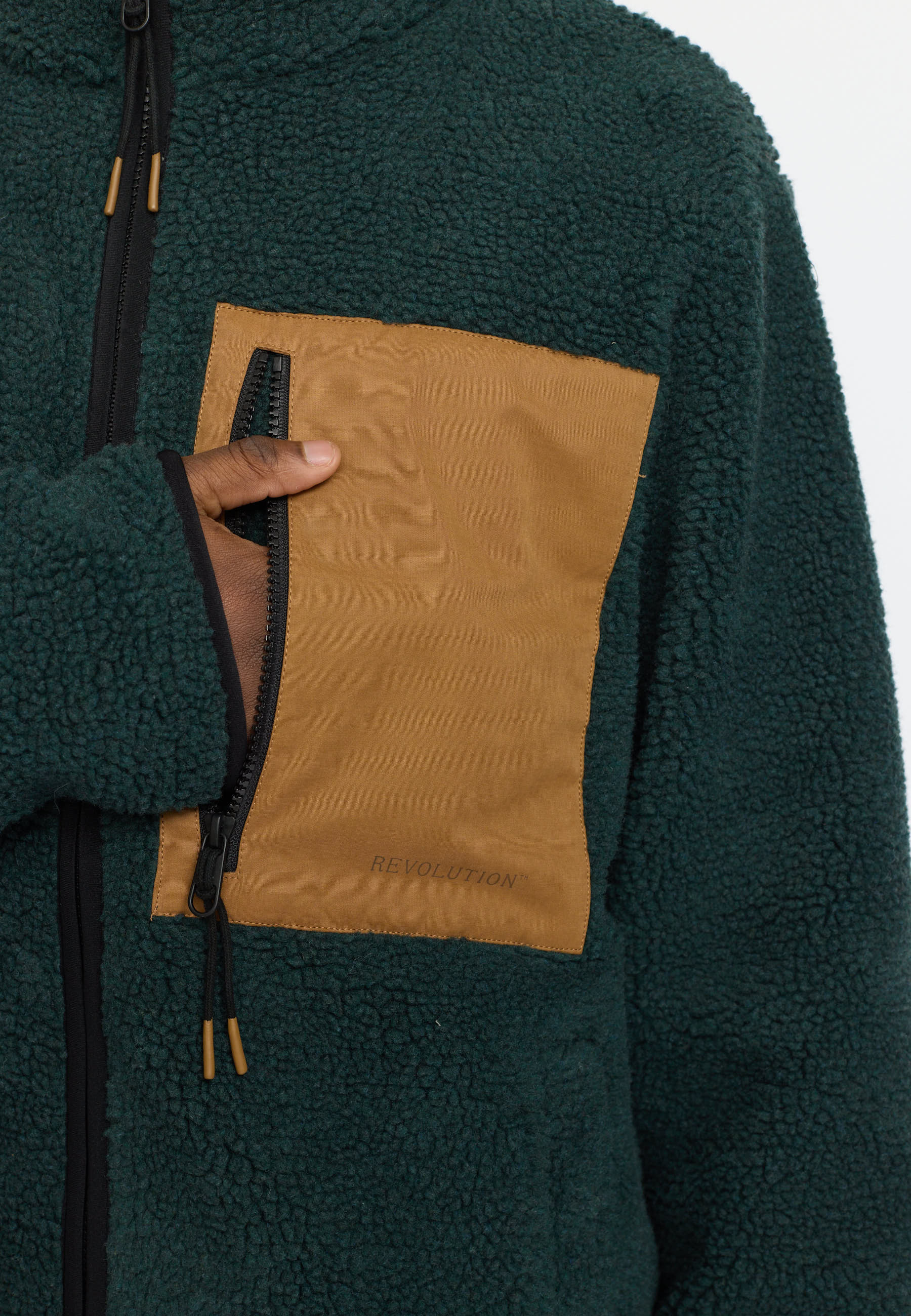 Revolution Pocket Teddy Jacket Fleece Darkgreen