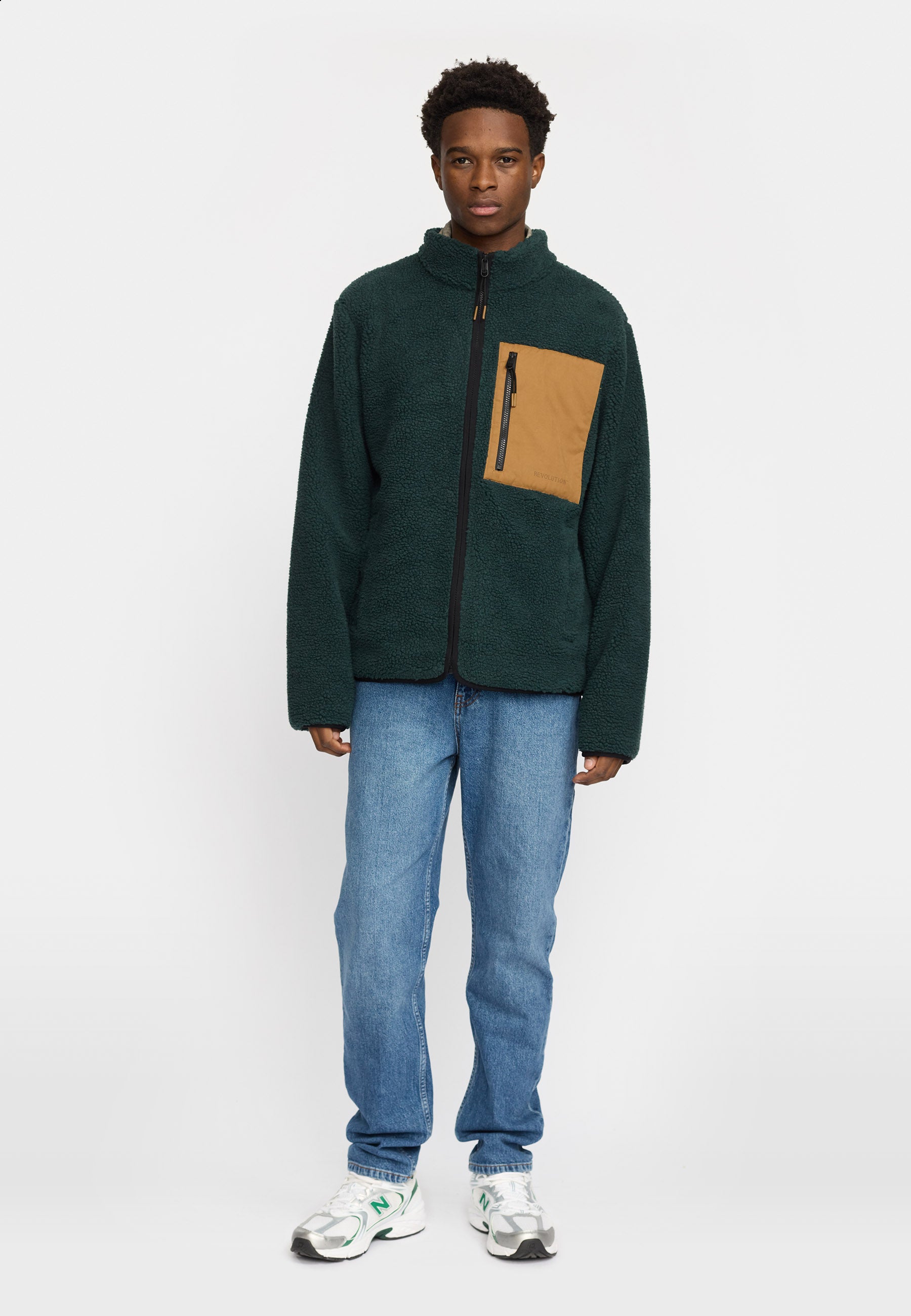 Revolution Pocket Teddy Jacket Fleece Darkgreen