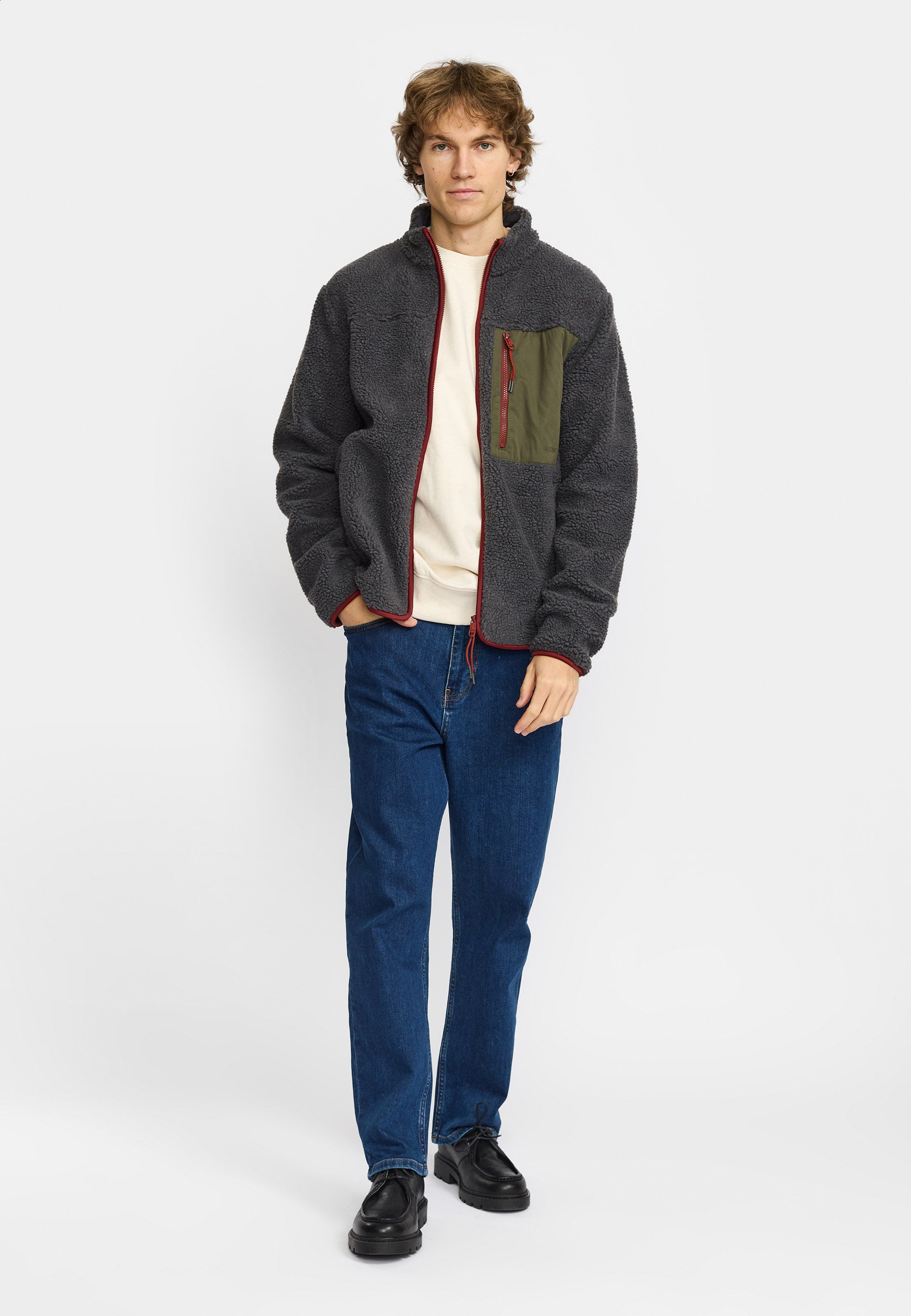 Revolution Pocket Teddy Jacket Fleece Darkgrey