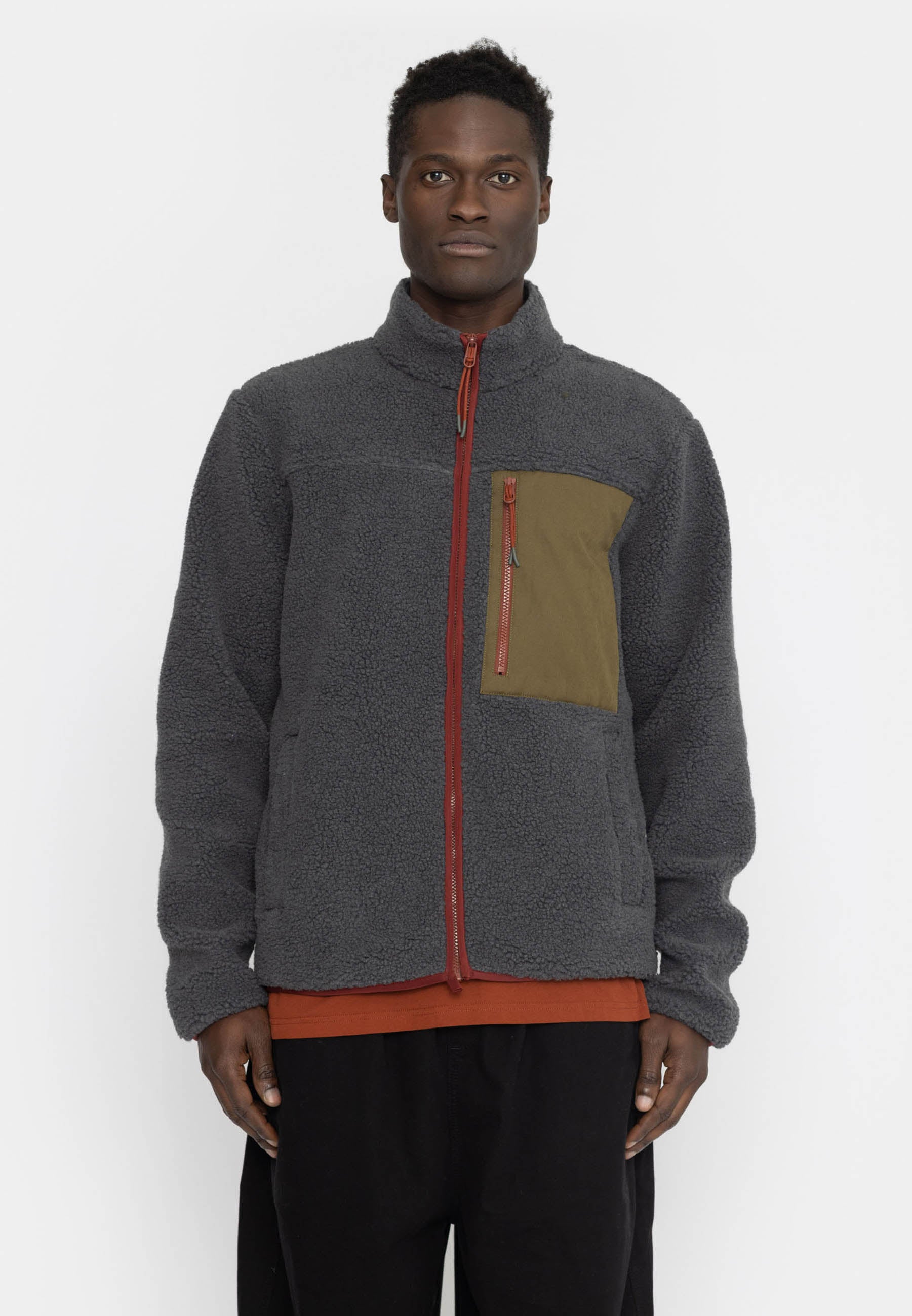 Revolution Pocket Teddy Jacket Fleece Darkgrey