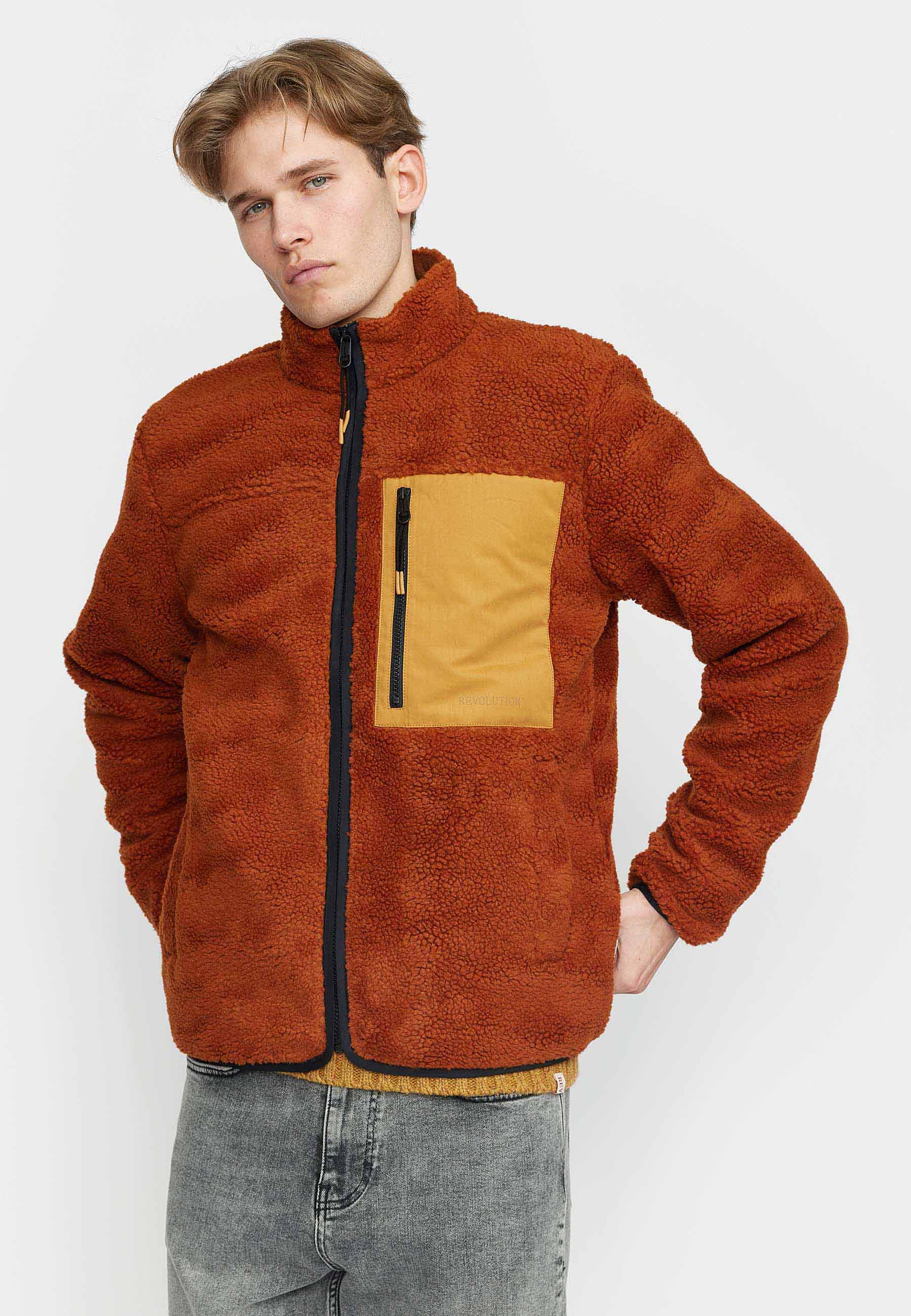 Revolution Pocket Teddy Jacket Fleece Orange