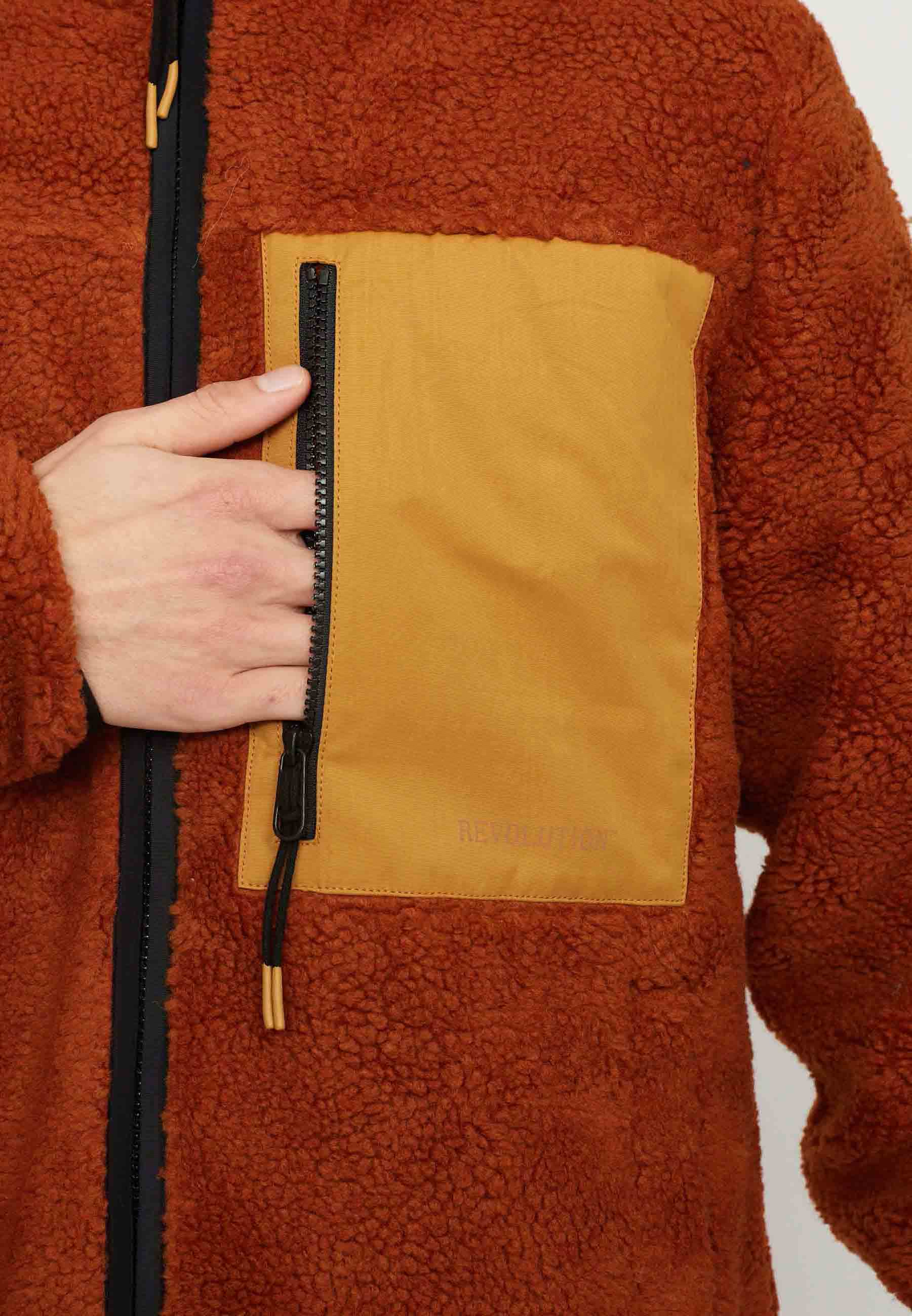 Revolution Pocket Teddy Jacket Fleece Orange
