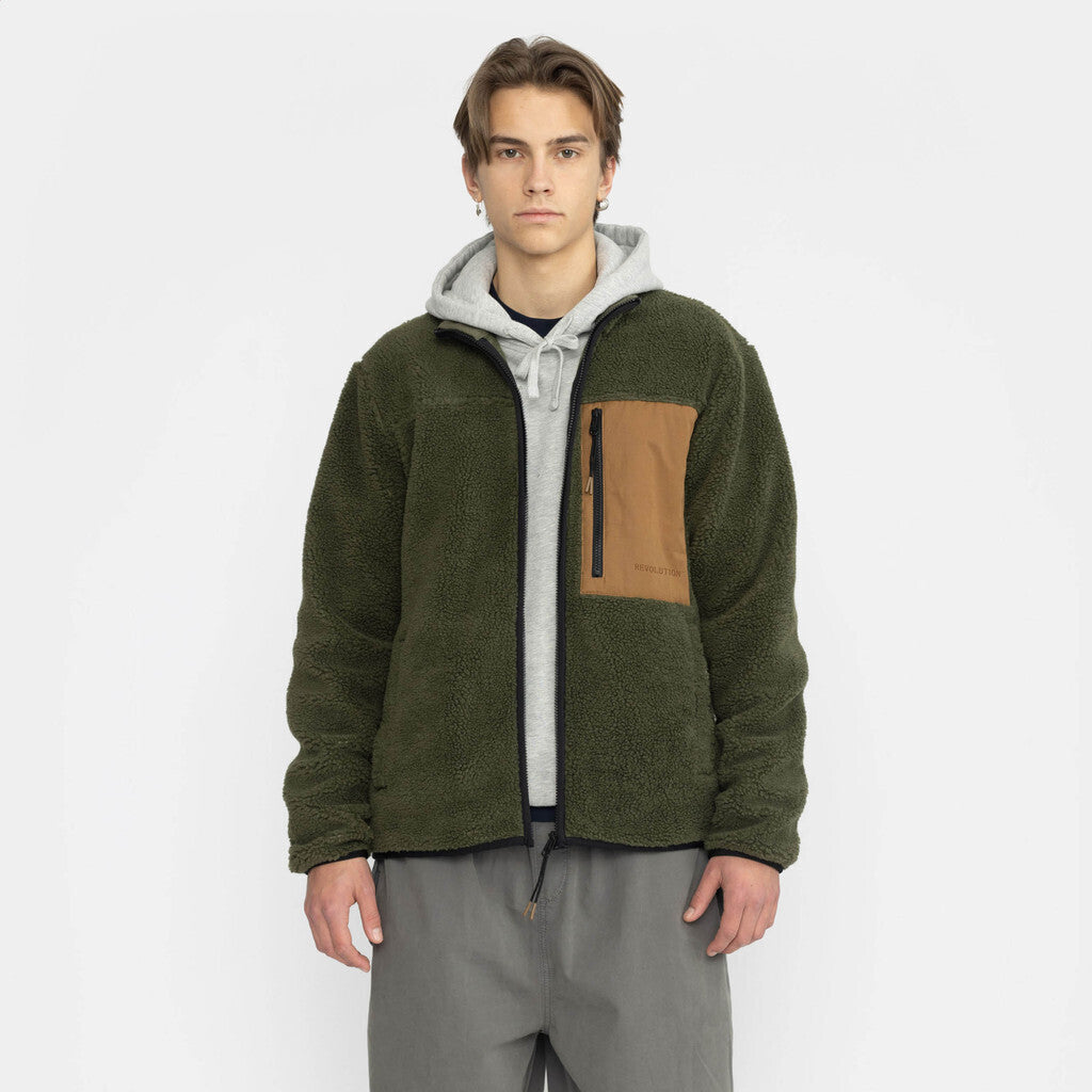 Revolution Pocket Teddy Jacket Fleece Army