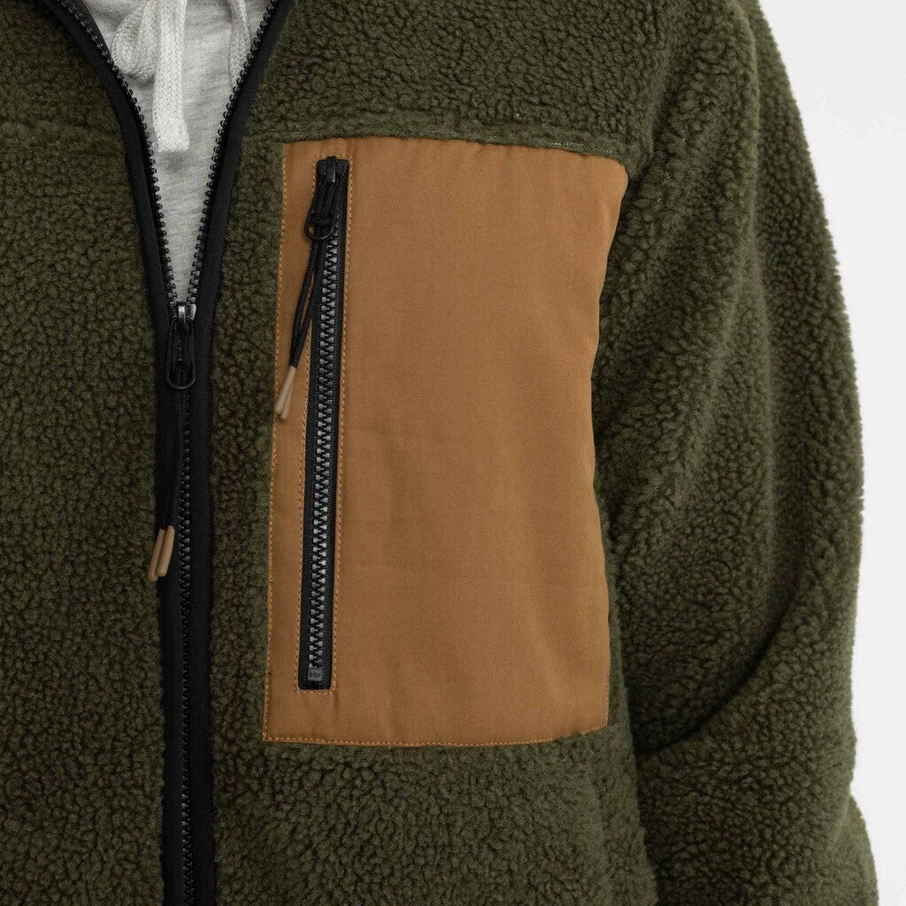 Revolution Pocket Teddy Jacket Fleece Army