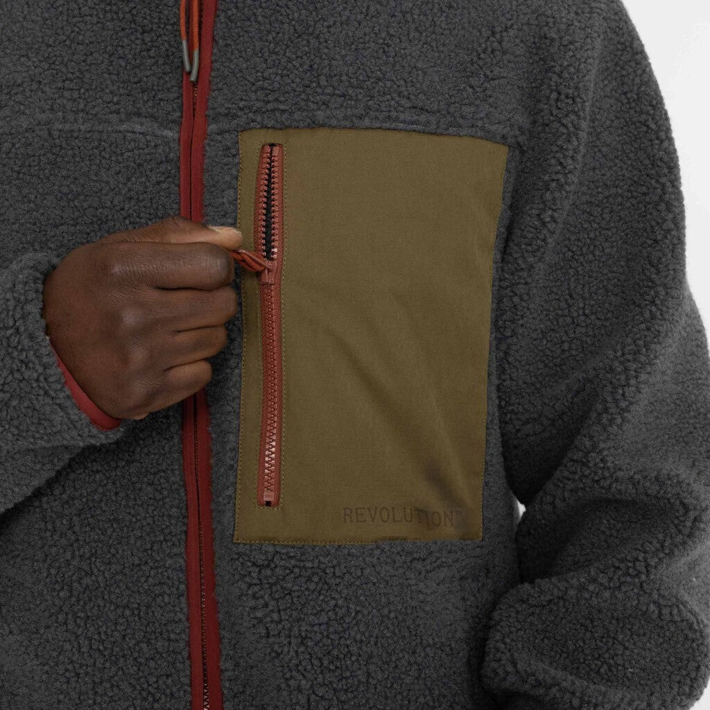 Revolution Pocket Teddy Jacket Fleece Darkgrey