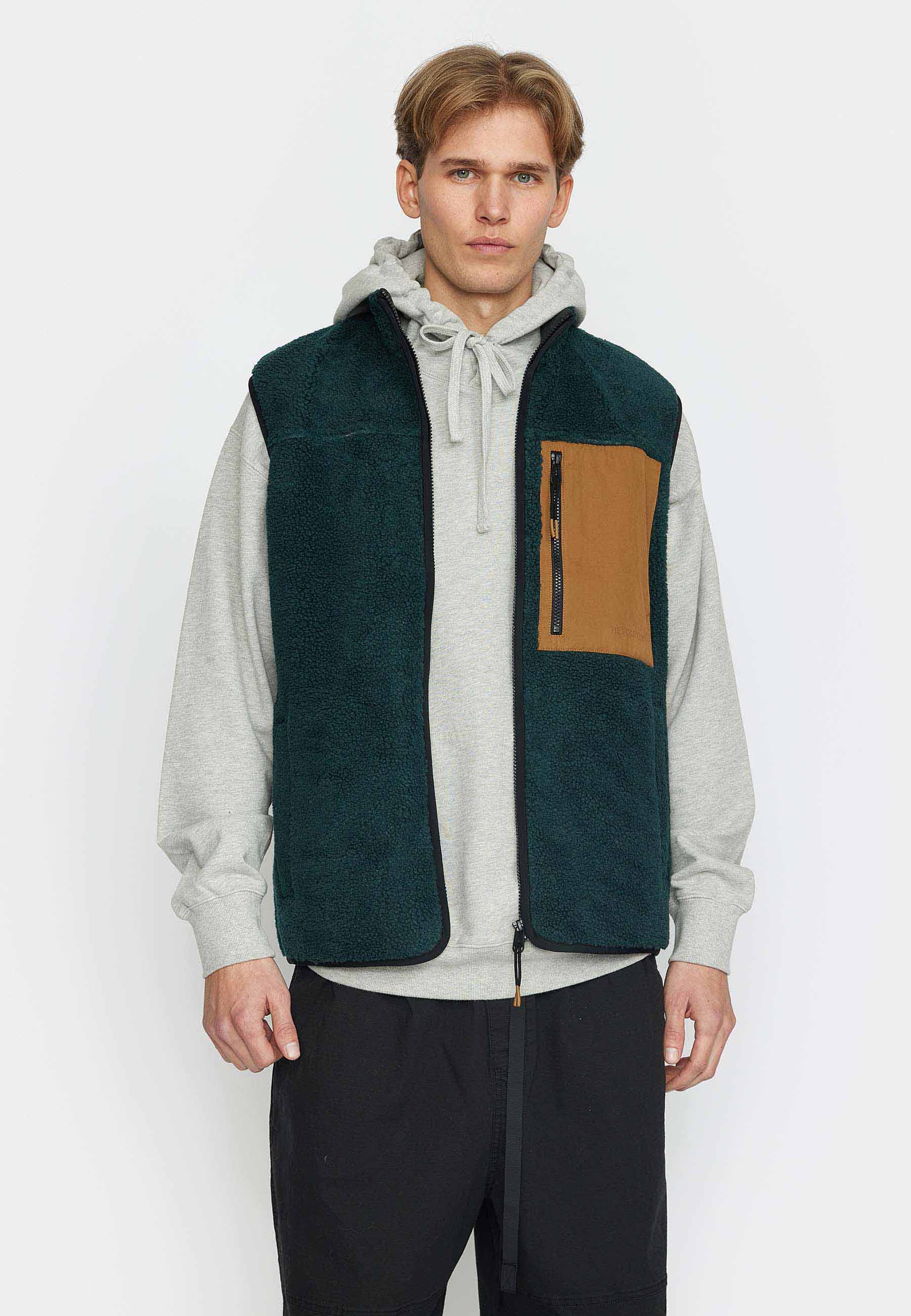Revolution Pocket Teddy Vest Fleece Darkgreen