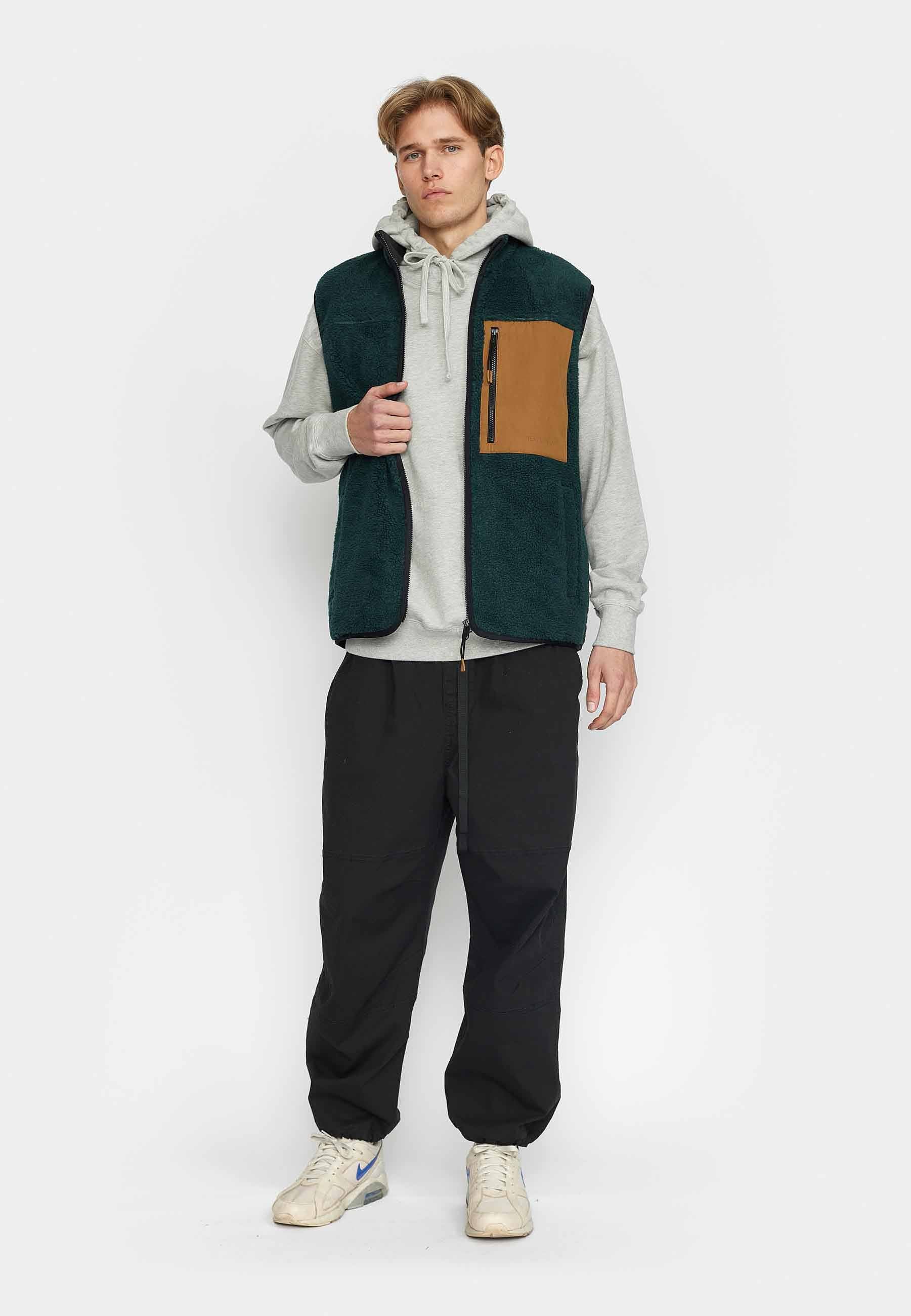 Revolution Pocket Teddy Vest Fleece Darkgreen