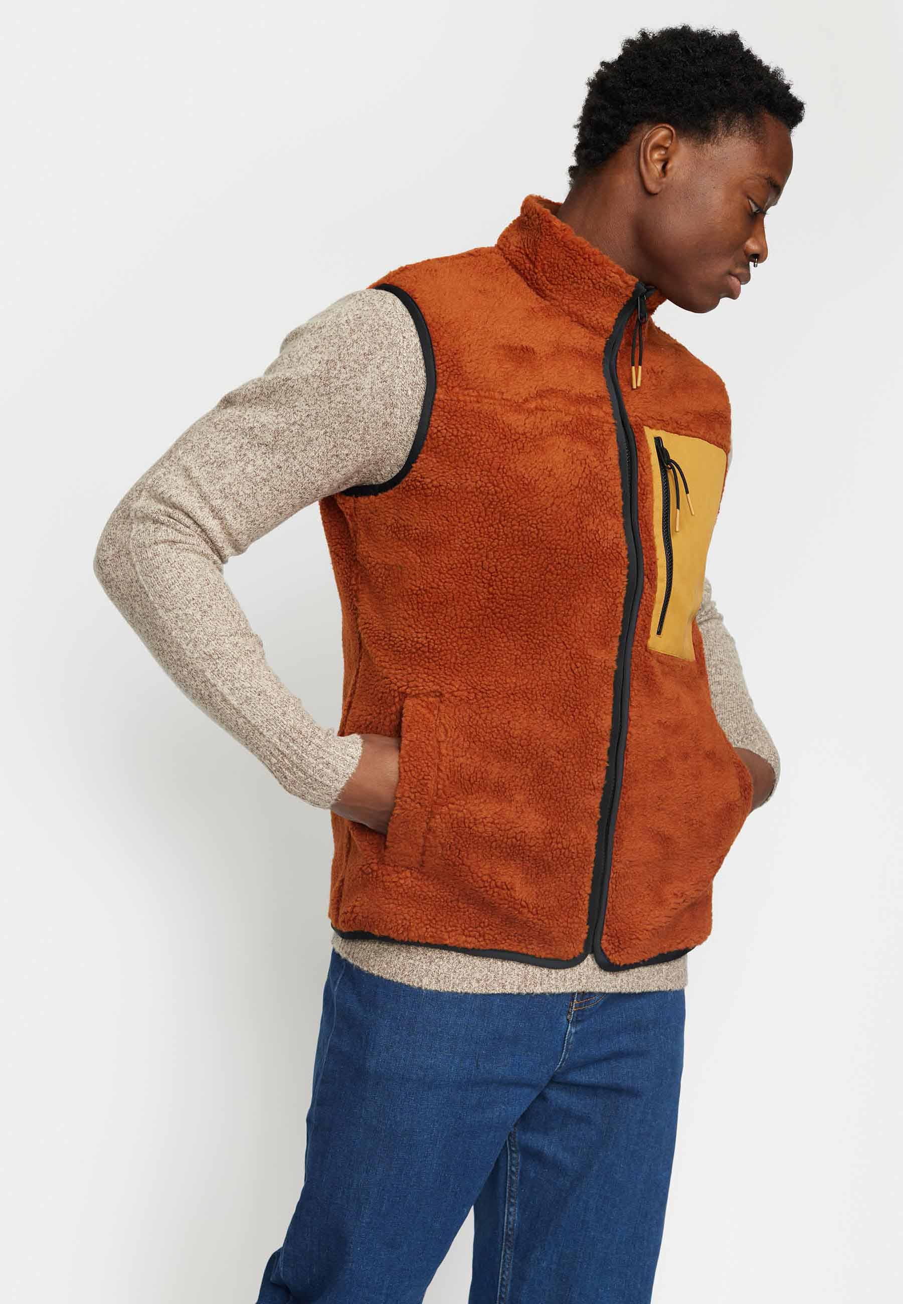 Revolution Pocket Teddy Vest Fleece Orange