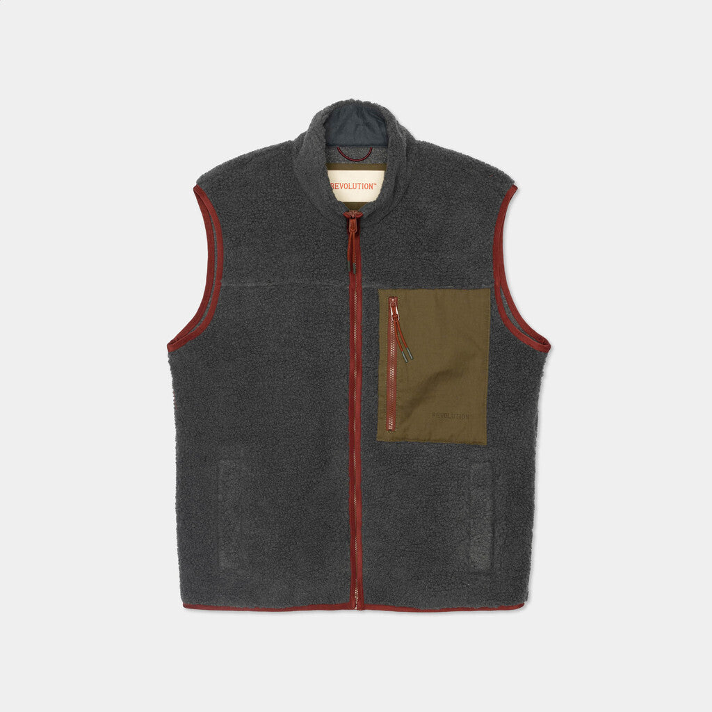 Revolution Pocket Teddy Vest Outerwear Darkgrey