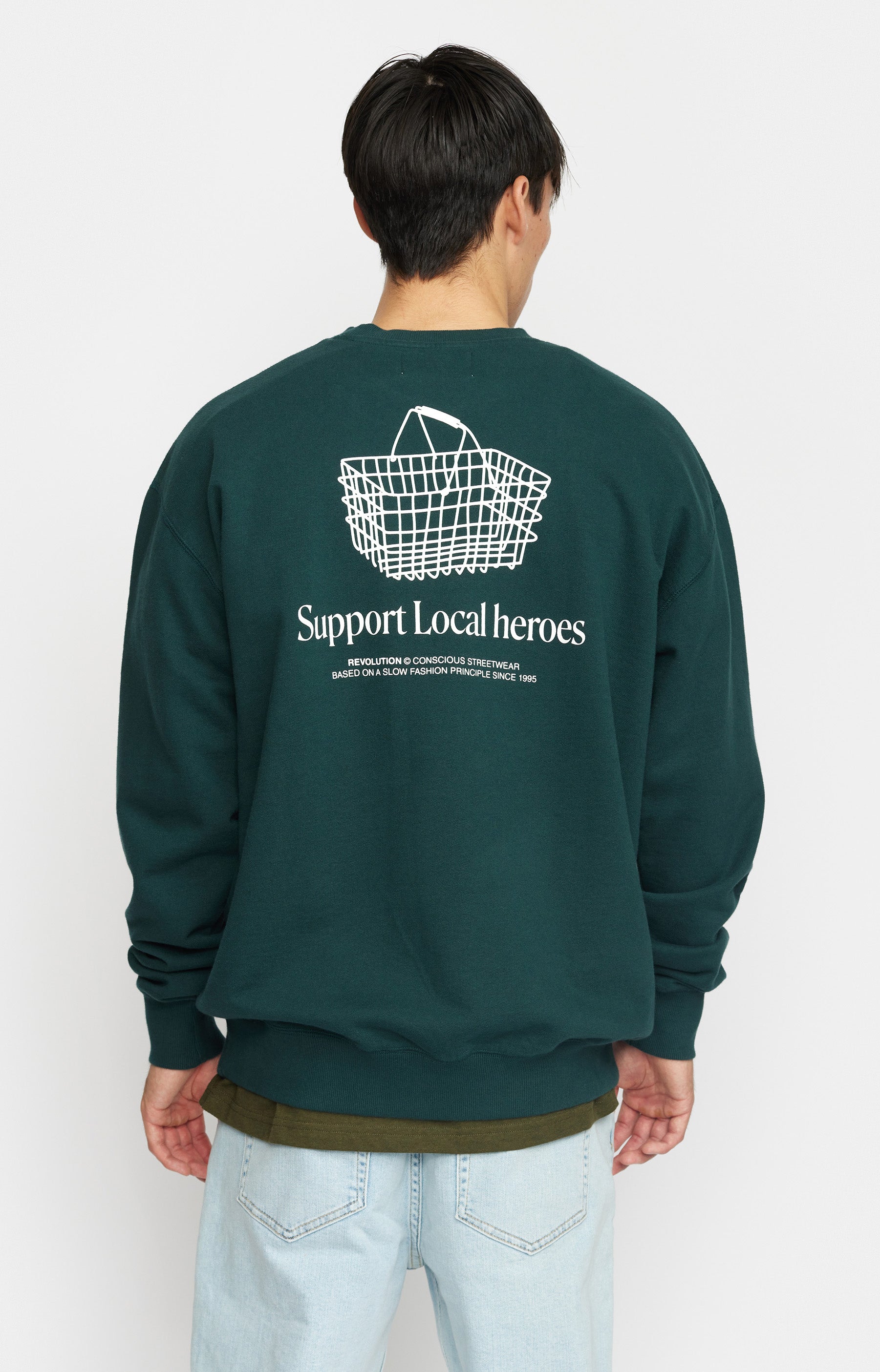 Revolution Printed Crewneck Sweatshirts Darkgreen