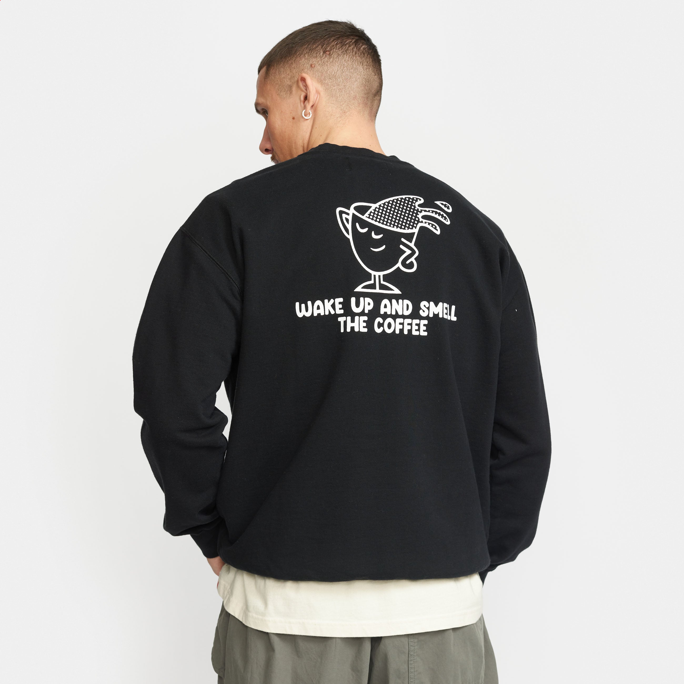 Revolution Printed Crewneck Sweatshirts Black