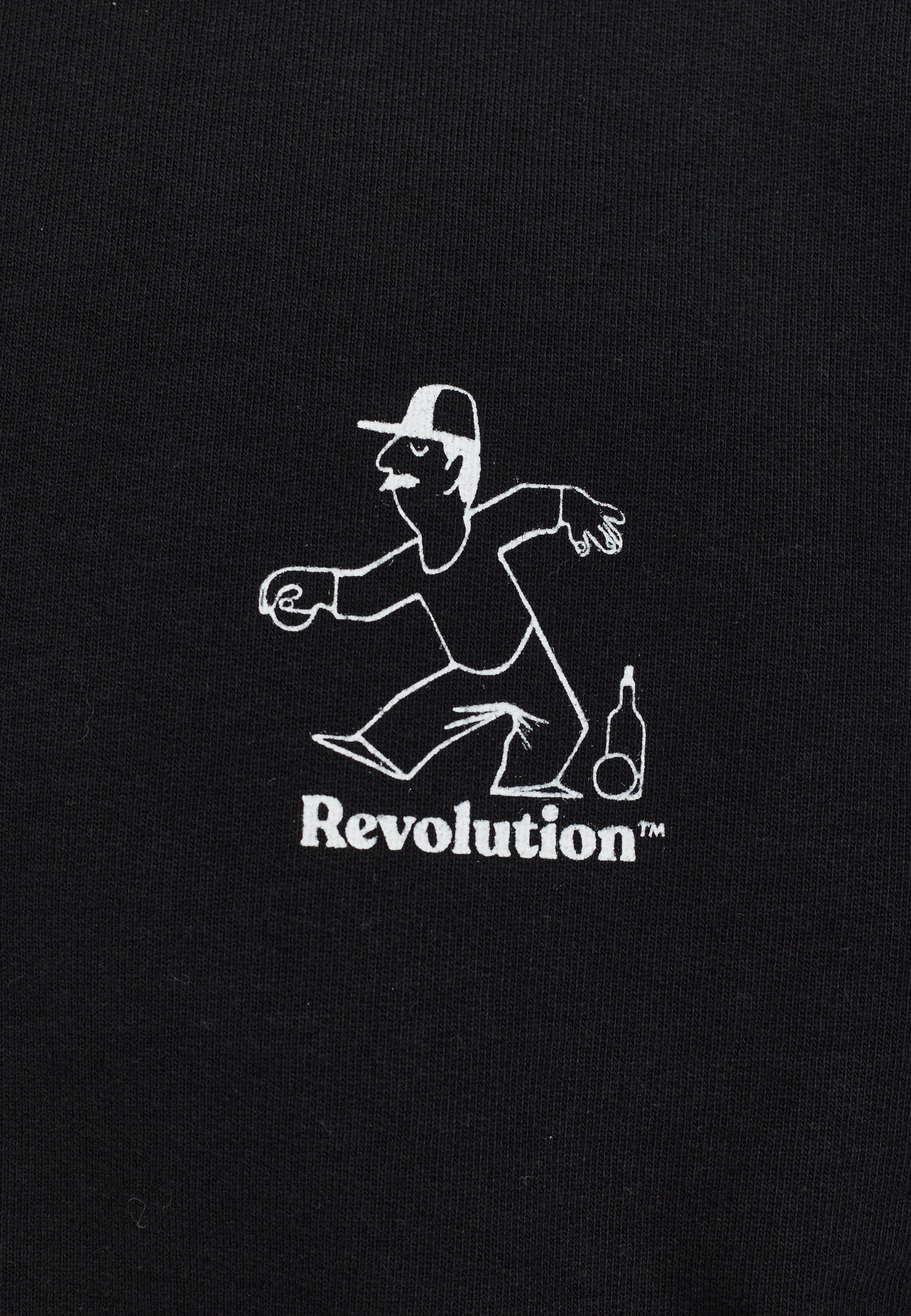 Revolution Printed Crewneck Sweatshirts Black