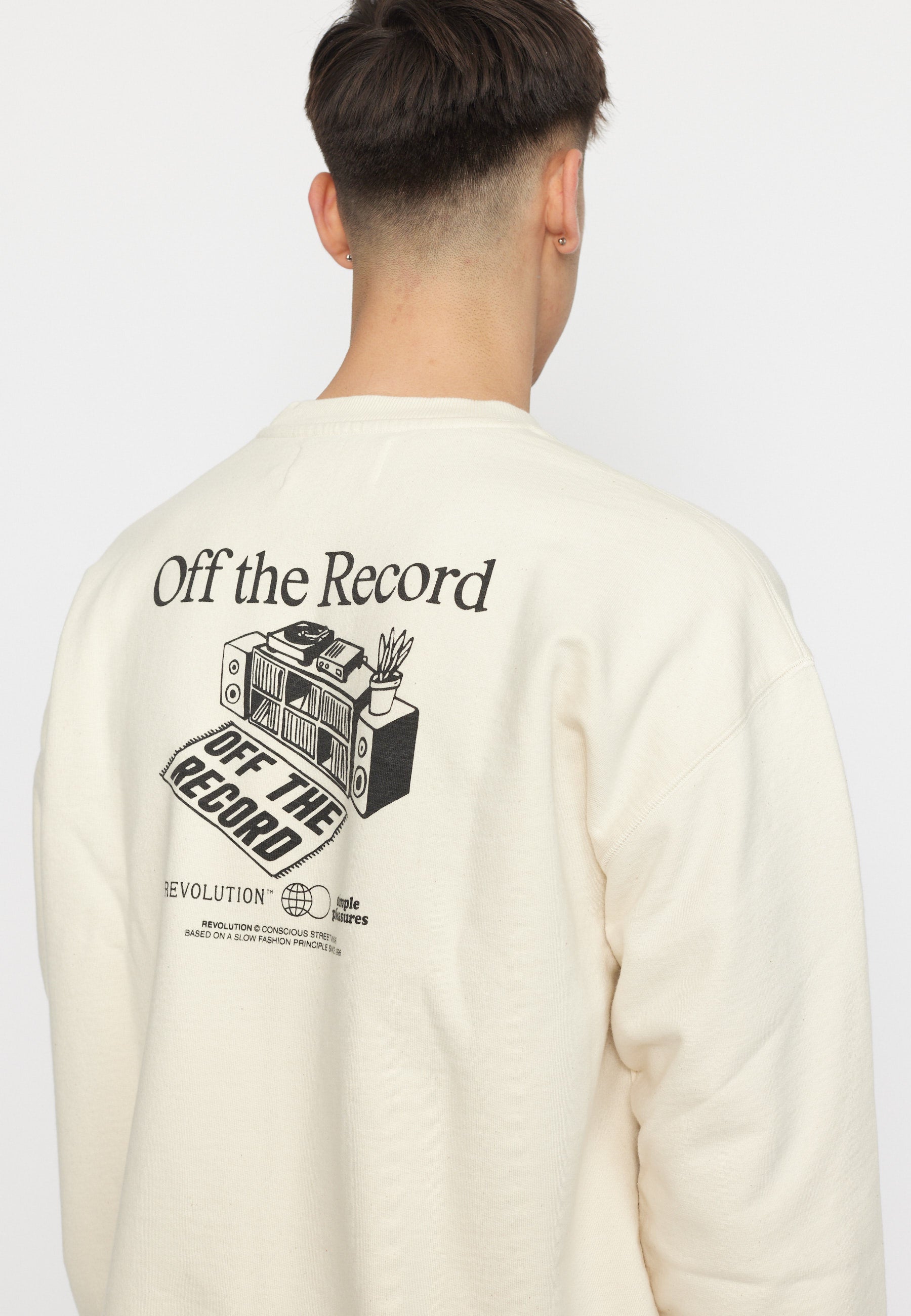 Revolution Printed Crewneck Sweatshirts Offwhite
