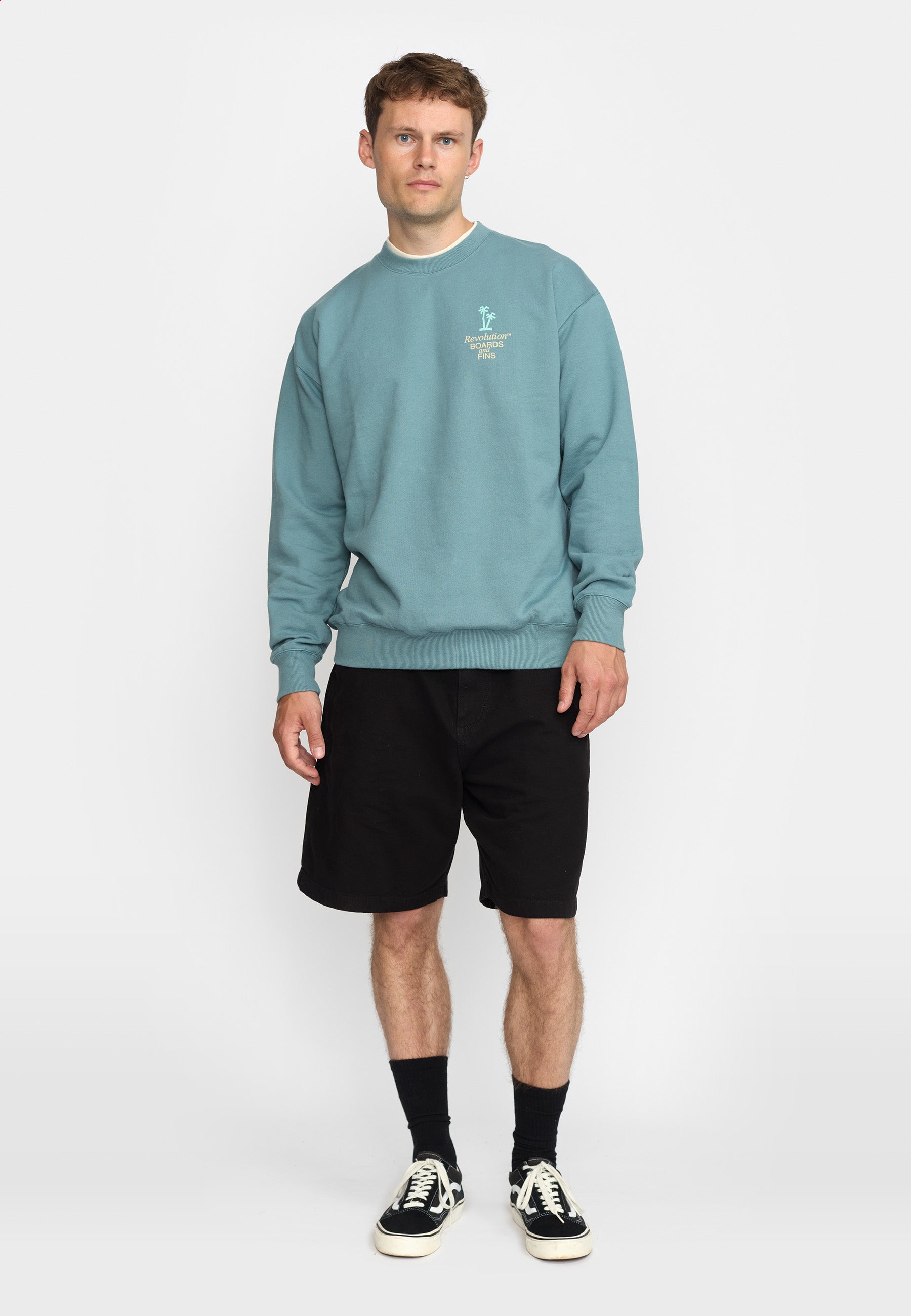 Revolution Printed Crewneck Sweatshirts Blue