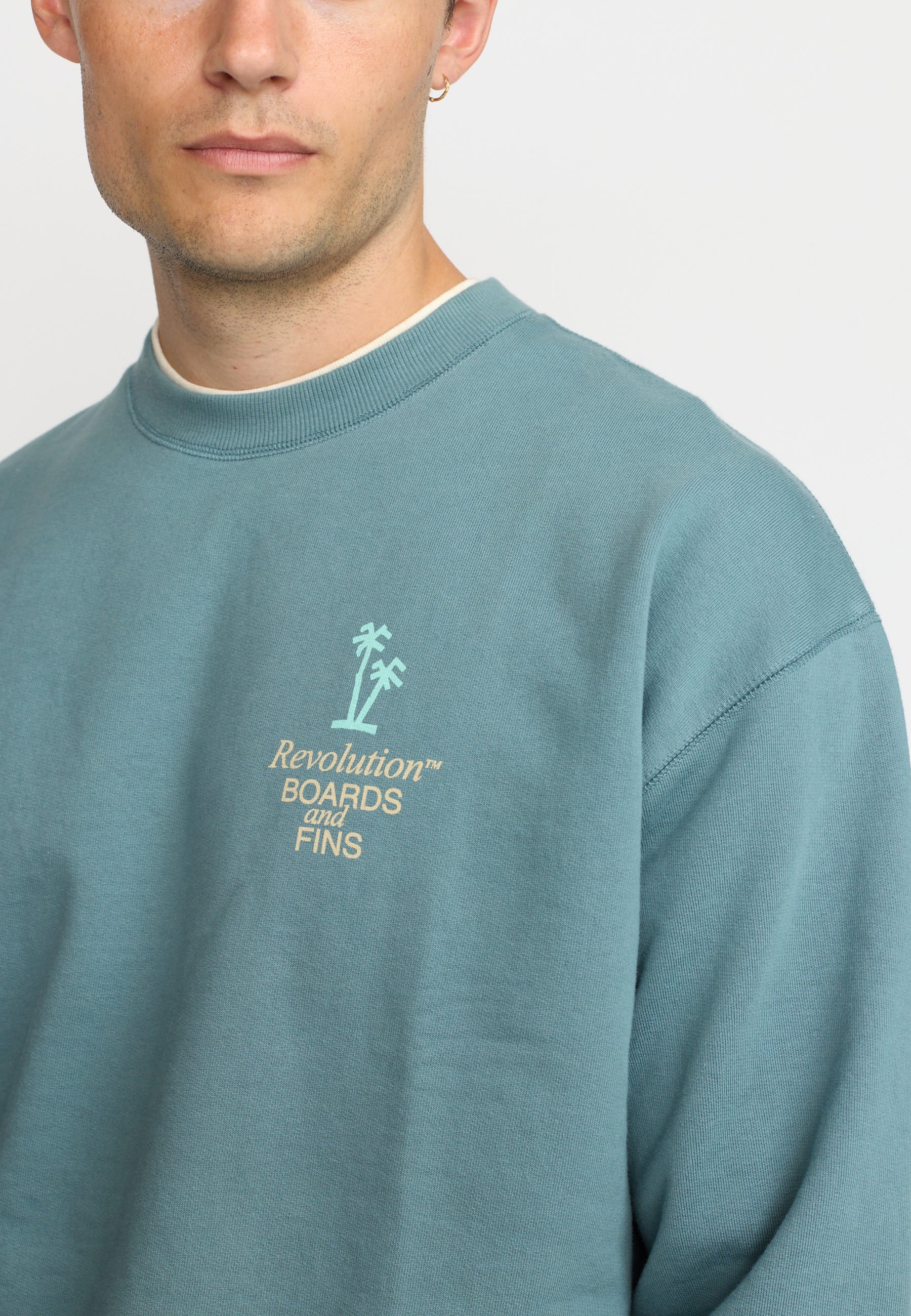 Revolution Printed Crewneck Sweatshirts Blue