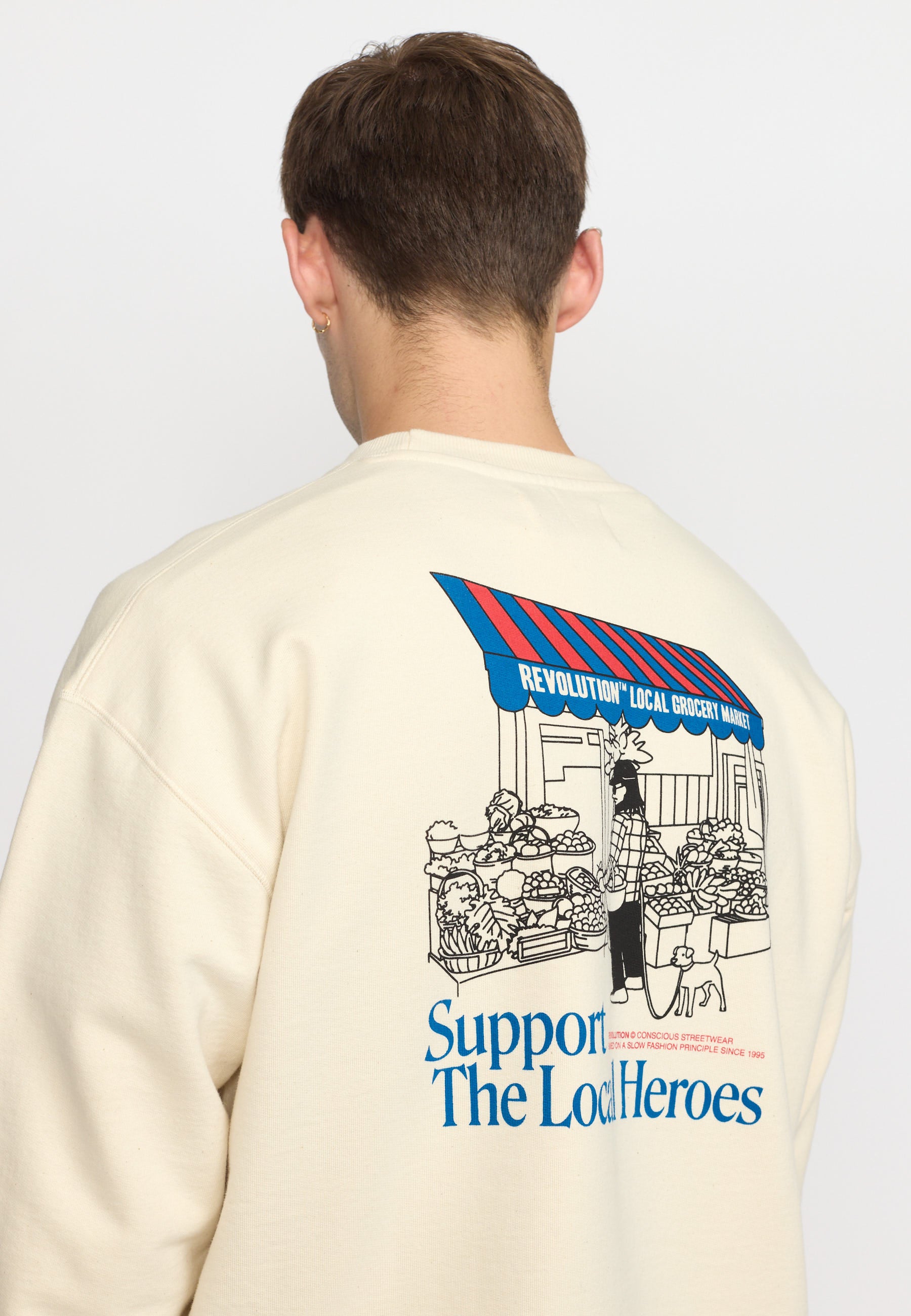 Revolution Printed Crewneck Sweatshirts Offwhite