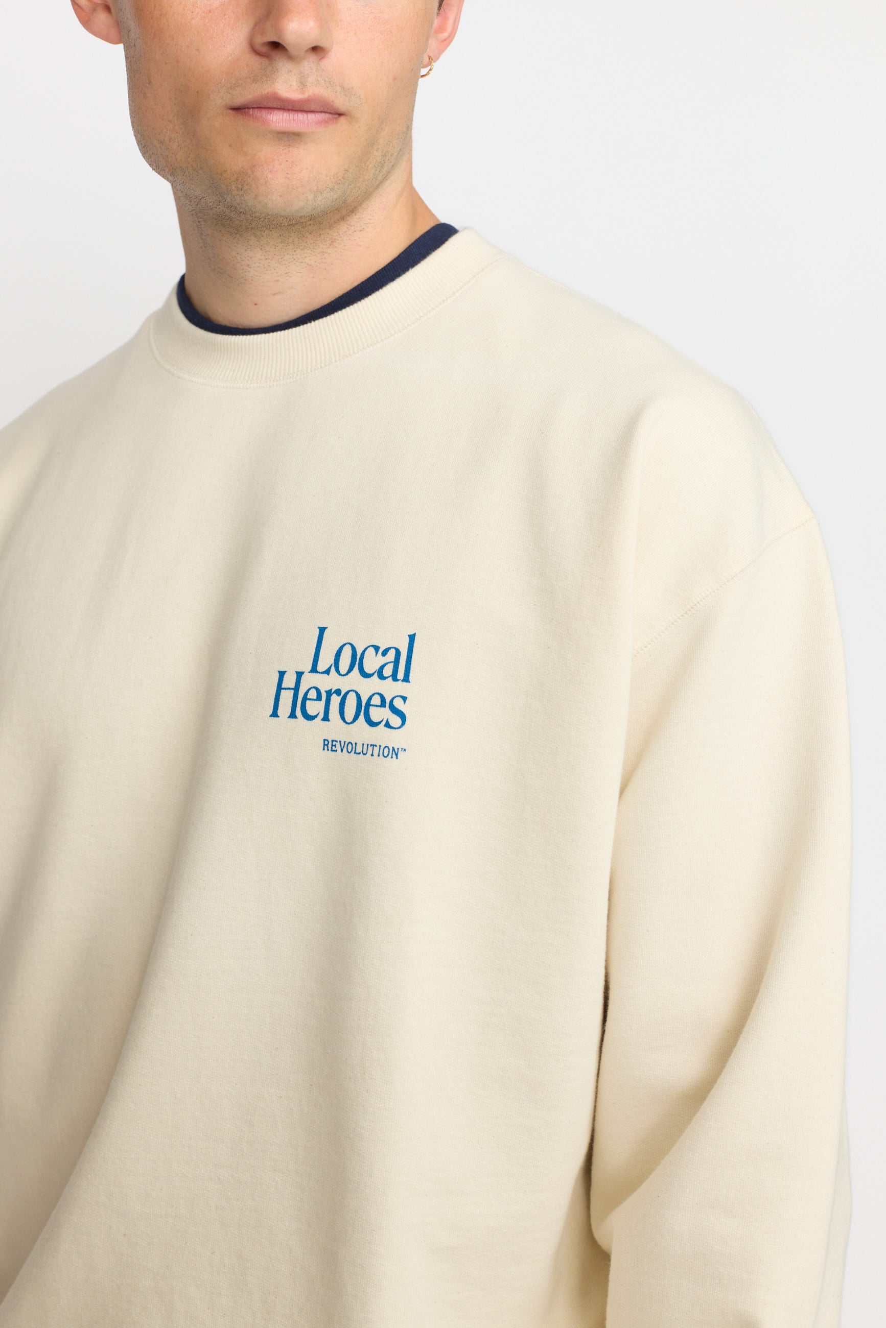 Revolution Printed Crewneck Sweatshirts Offwhite