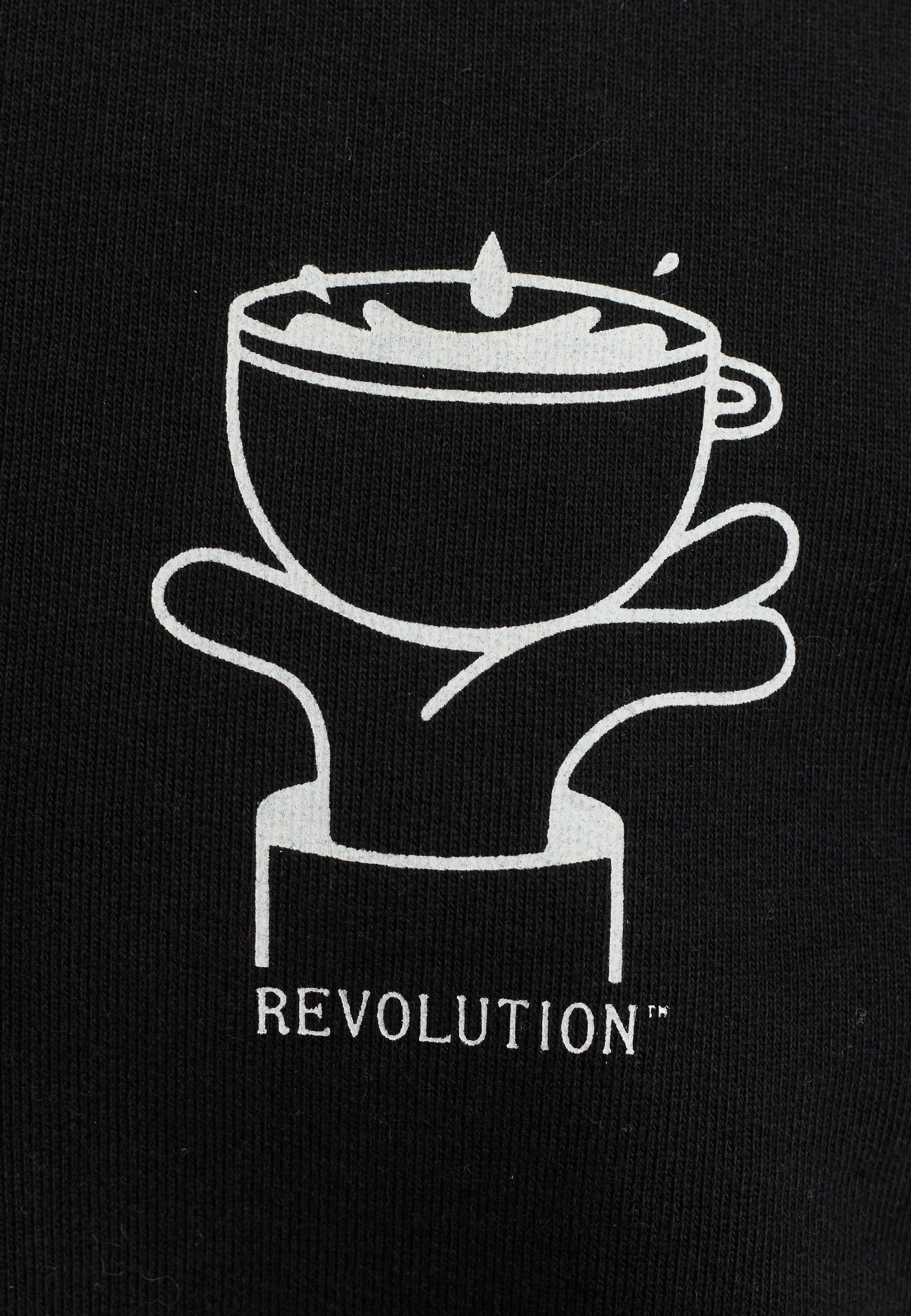 Revolution Printed Crewneck Sweatshirts Black