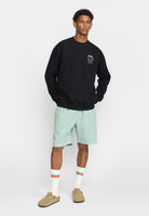 Revolution Printed Crewneck Sweatshirts Black