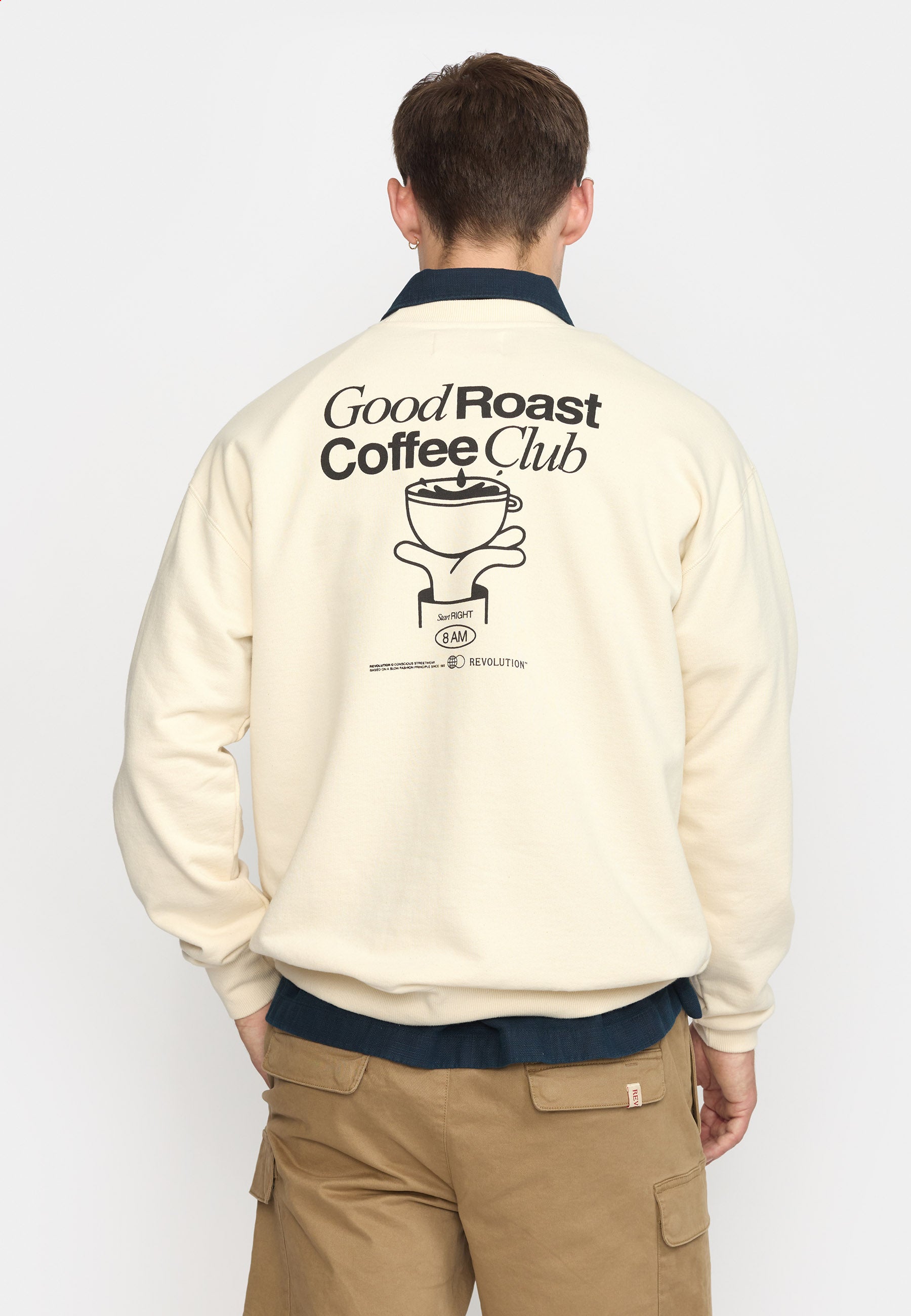 Revolution Printed Crewneck Sweatshirts Offwhite