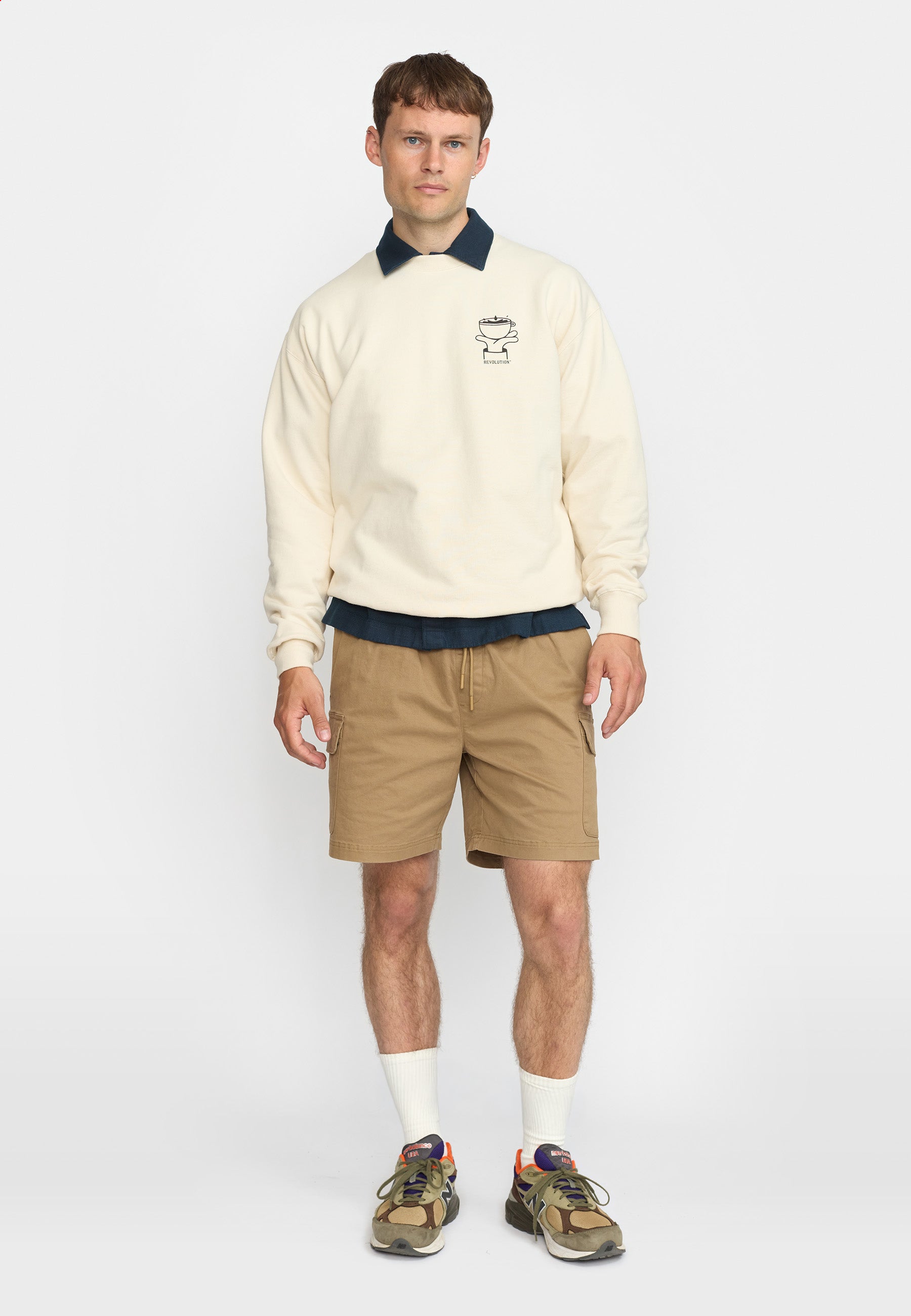 Revolution Printed Crewneck Sweatshirts Offwhite
