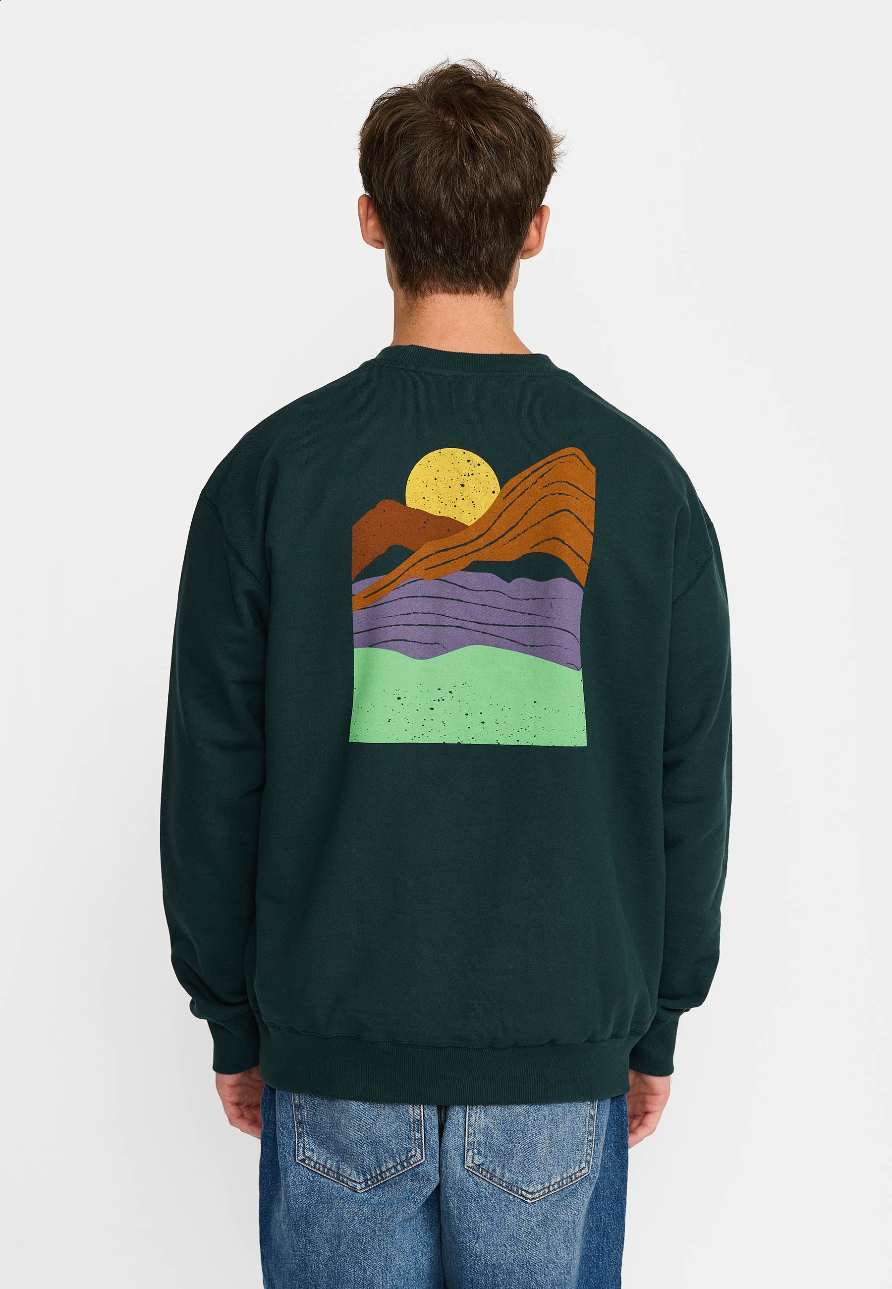 Revolution Printed Crewneck Sweatshirts Darkgreen