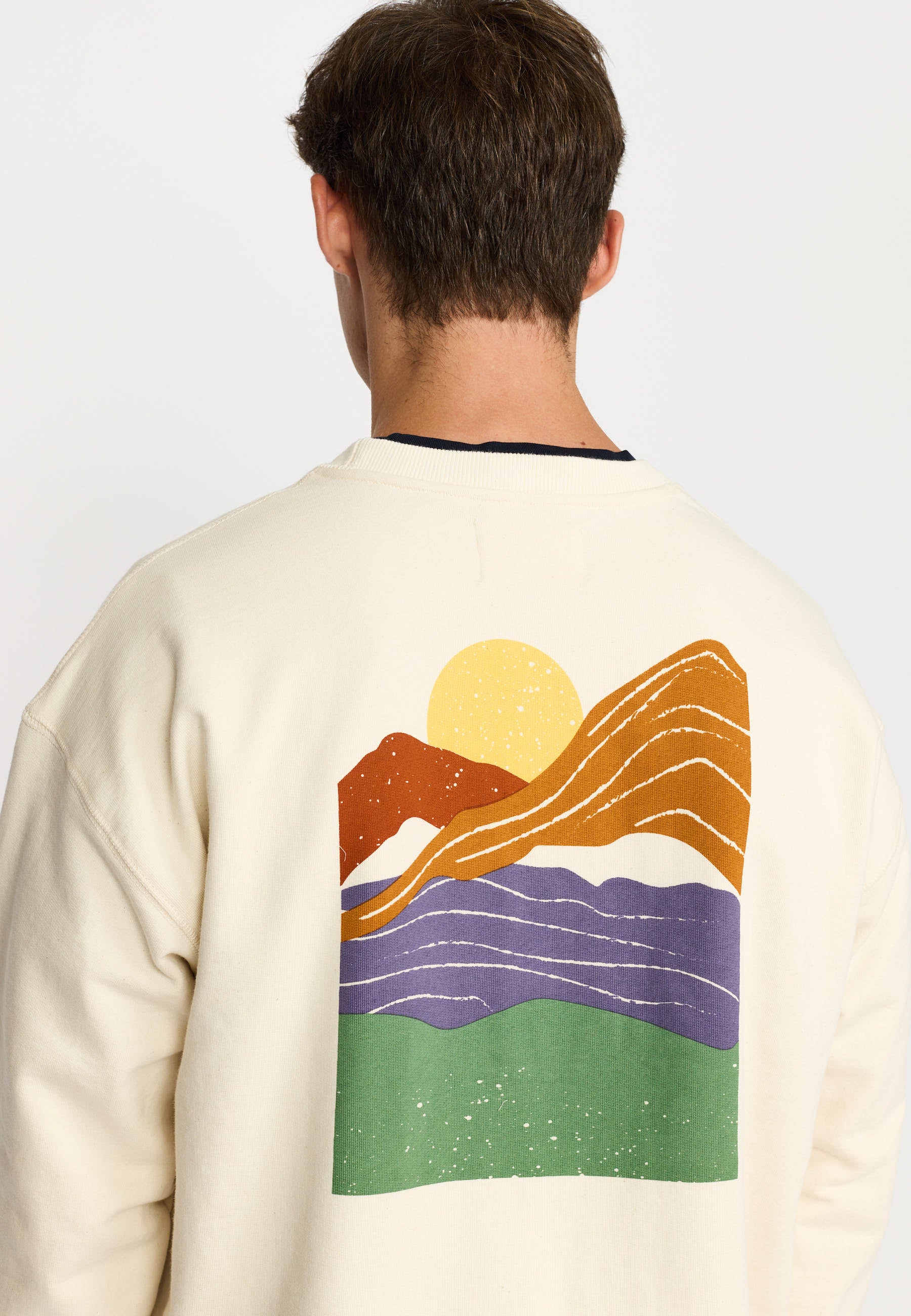 Revolution Printed Crewneck Sweatshirts Offwhite
