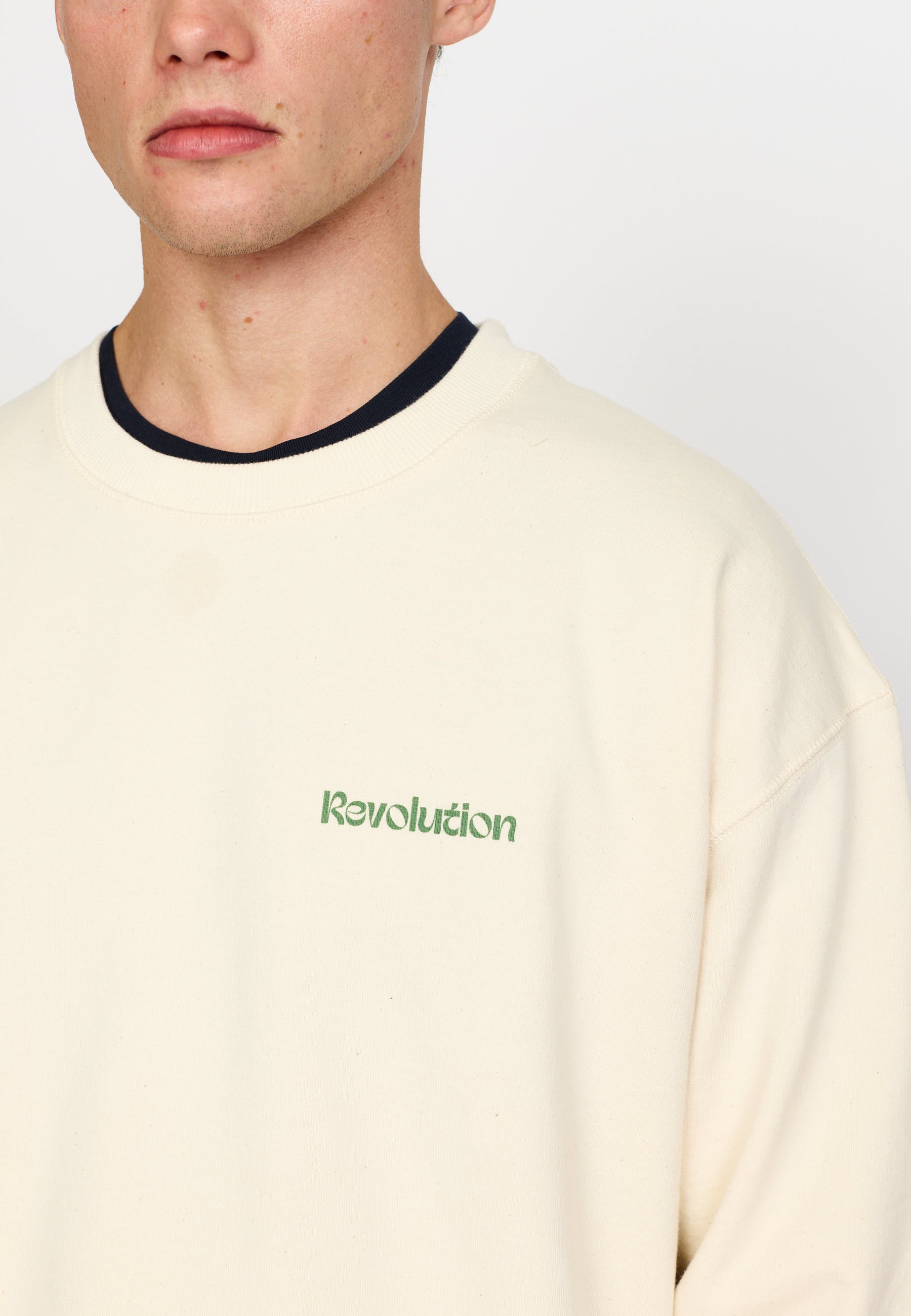 Revolution Printed Crewneck Sweatshirts Offwhite