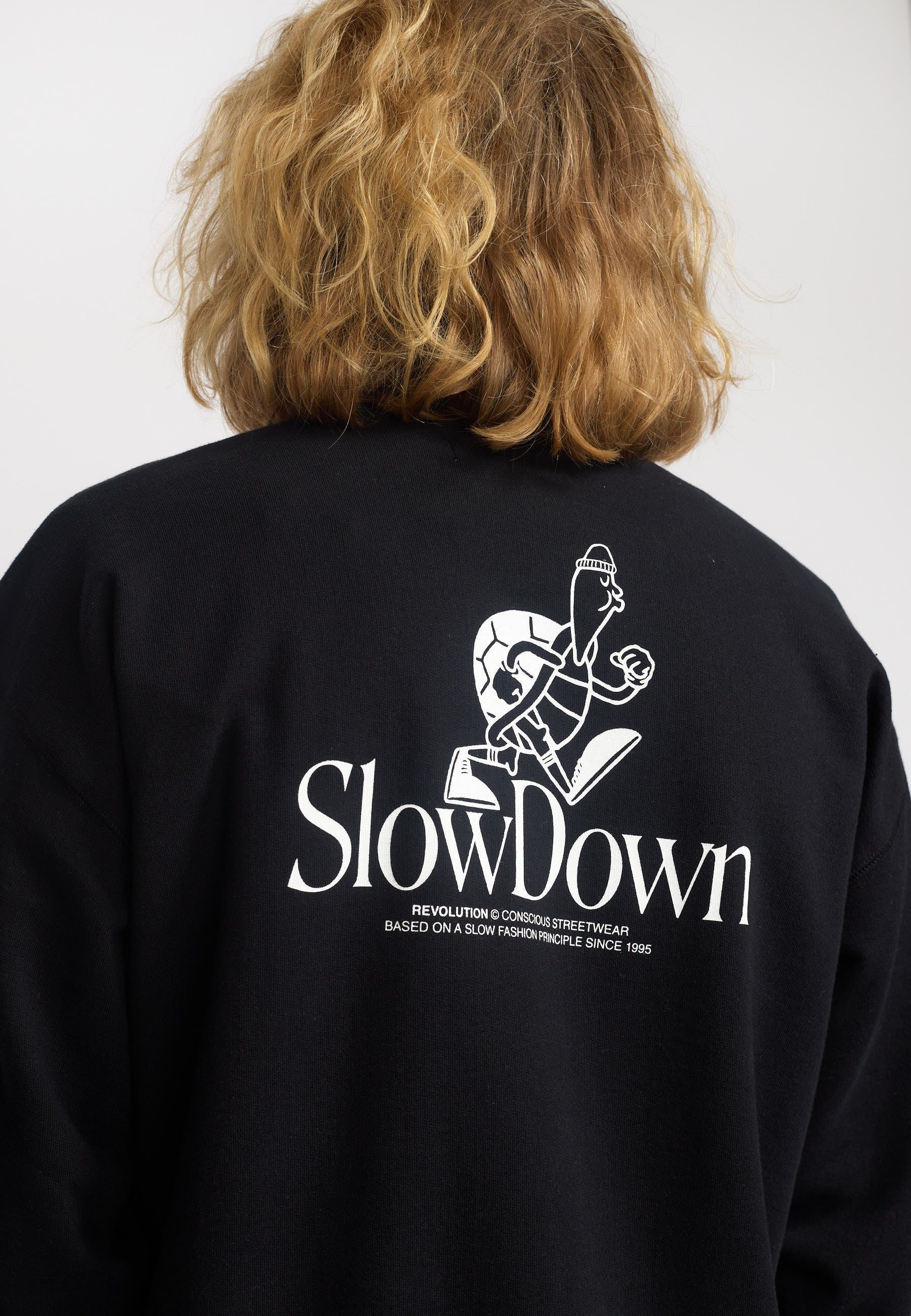 Revolution Printed Crewneck Sweatshirts Black