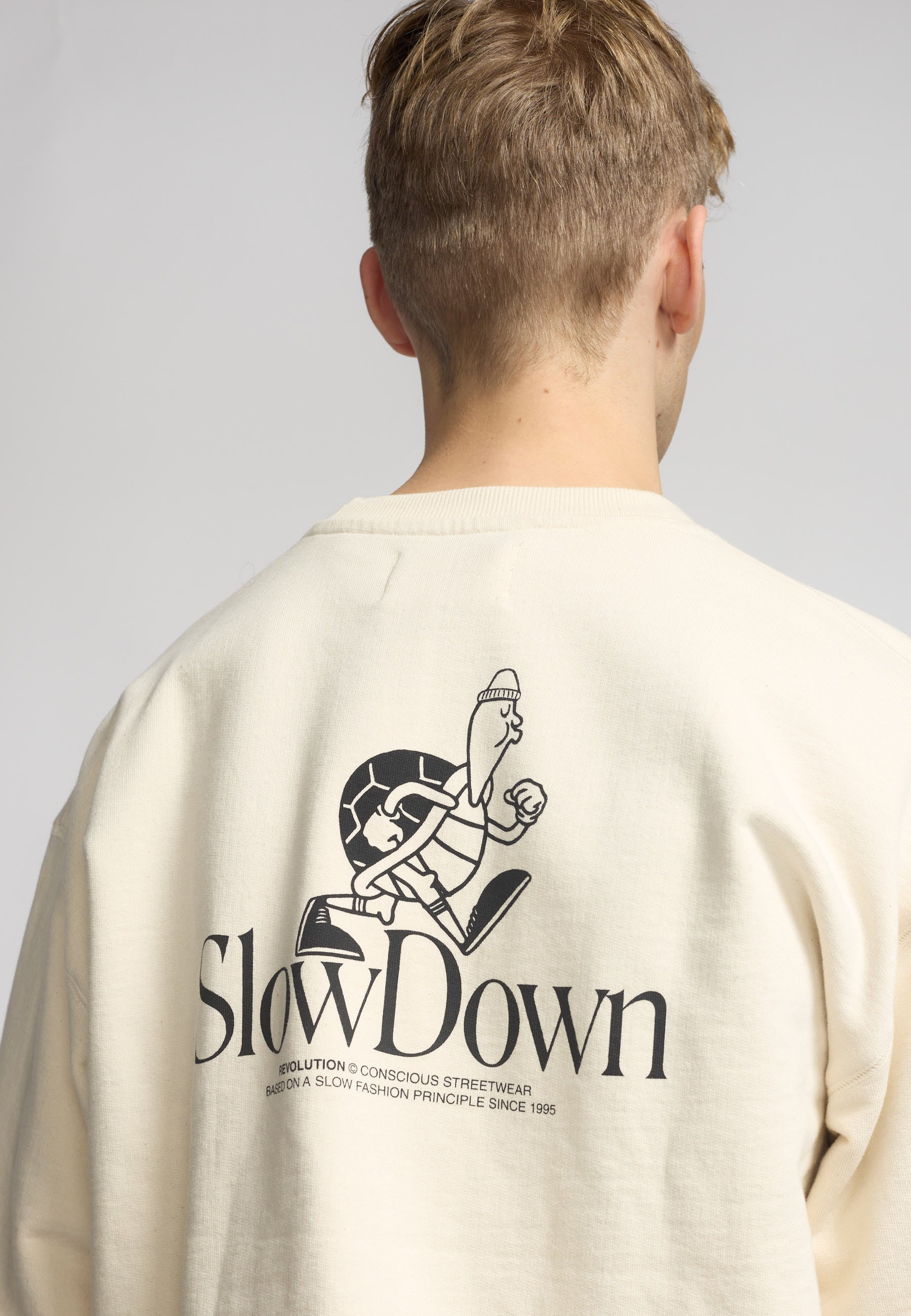 Revolution Printed Crewneck Sweatshirts Offwhite