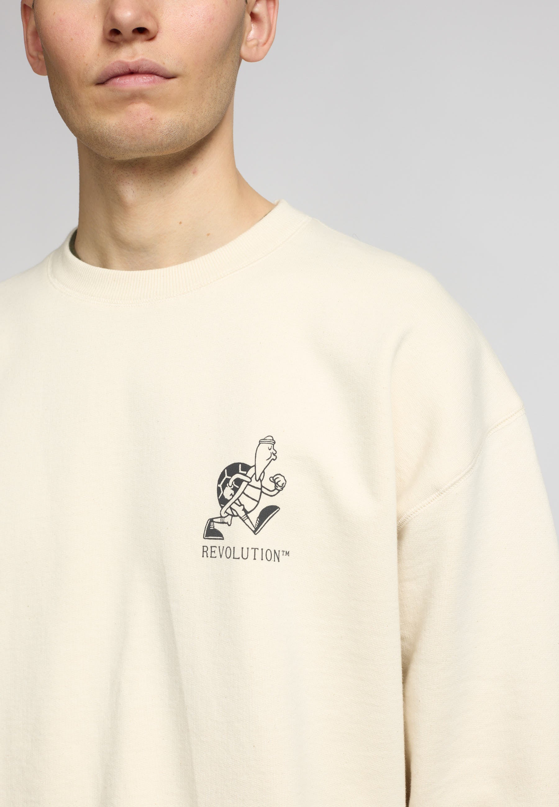 Revolution Printed Crewneck Sweatshirts Offwhite