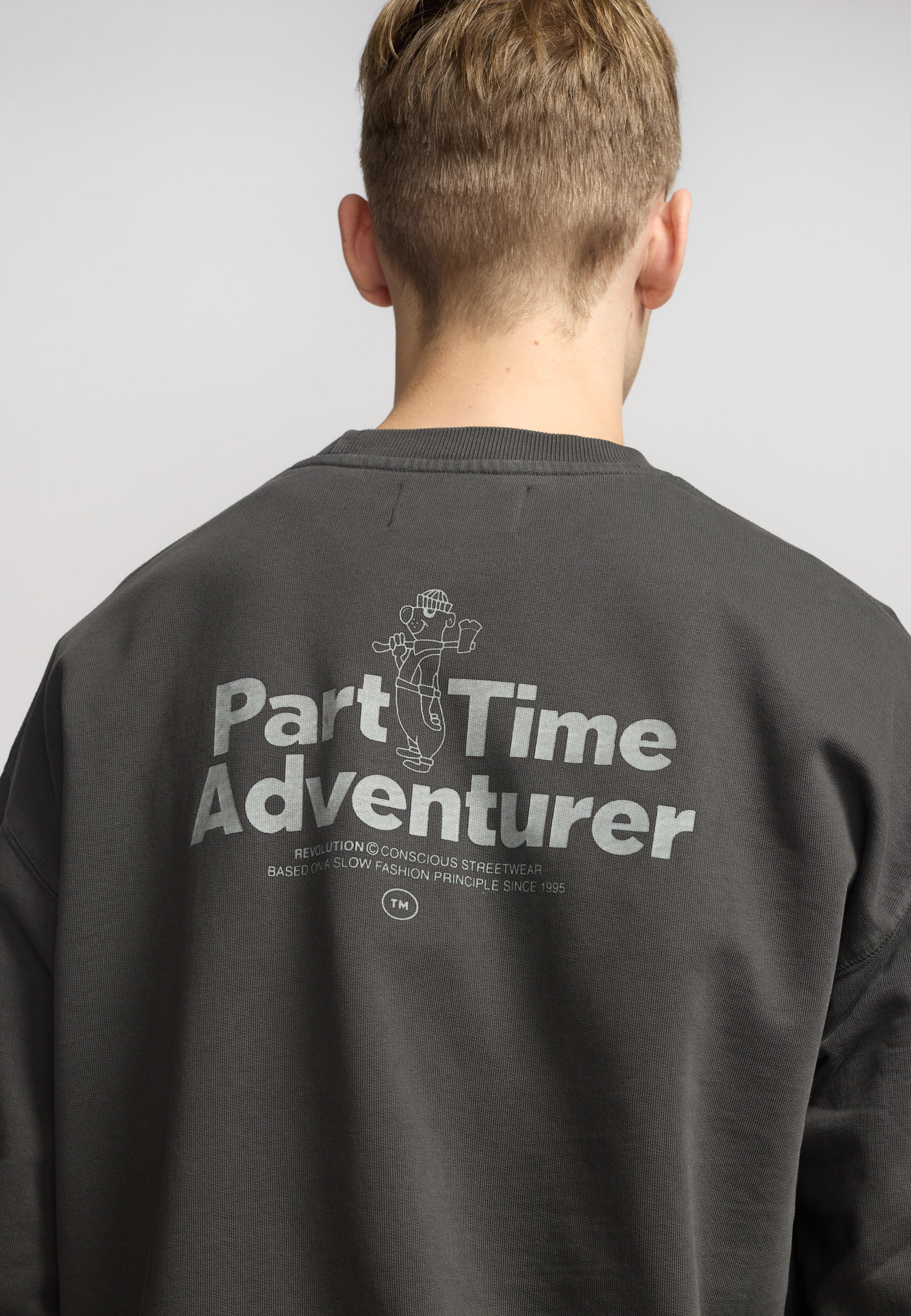 Revolution Printed Crewneck Sweatshirts Black