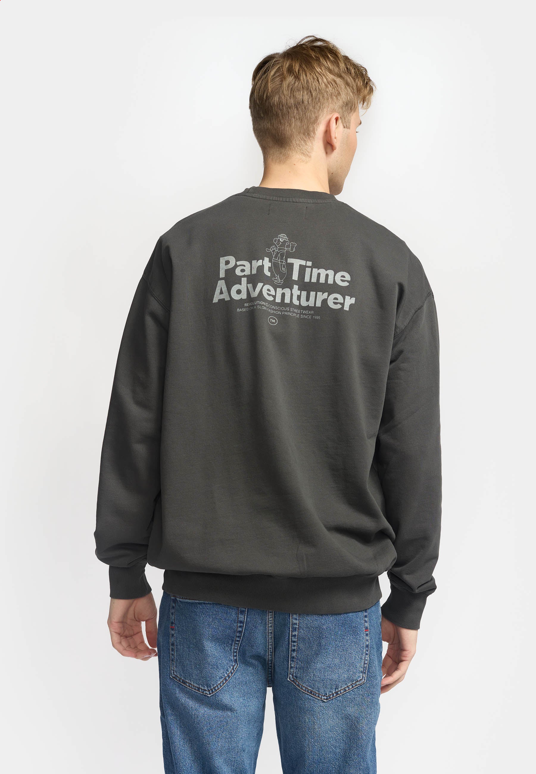Revolution Printed Crewneck Sweatshirts Black