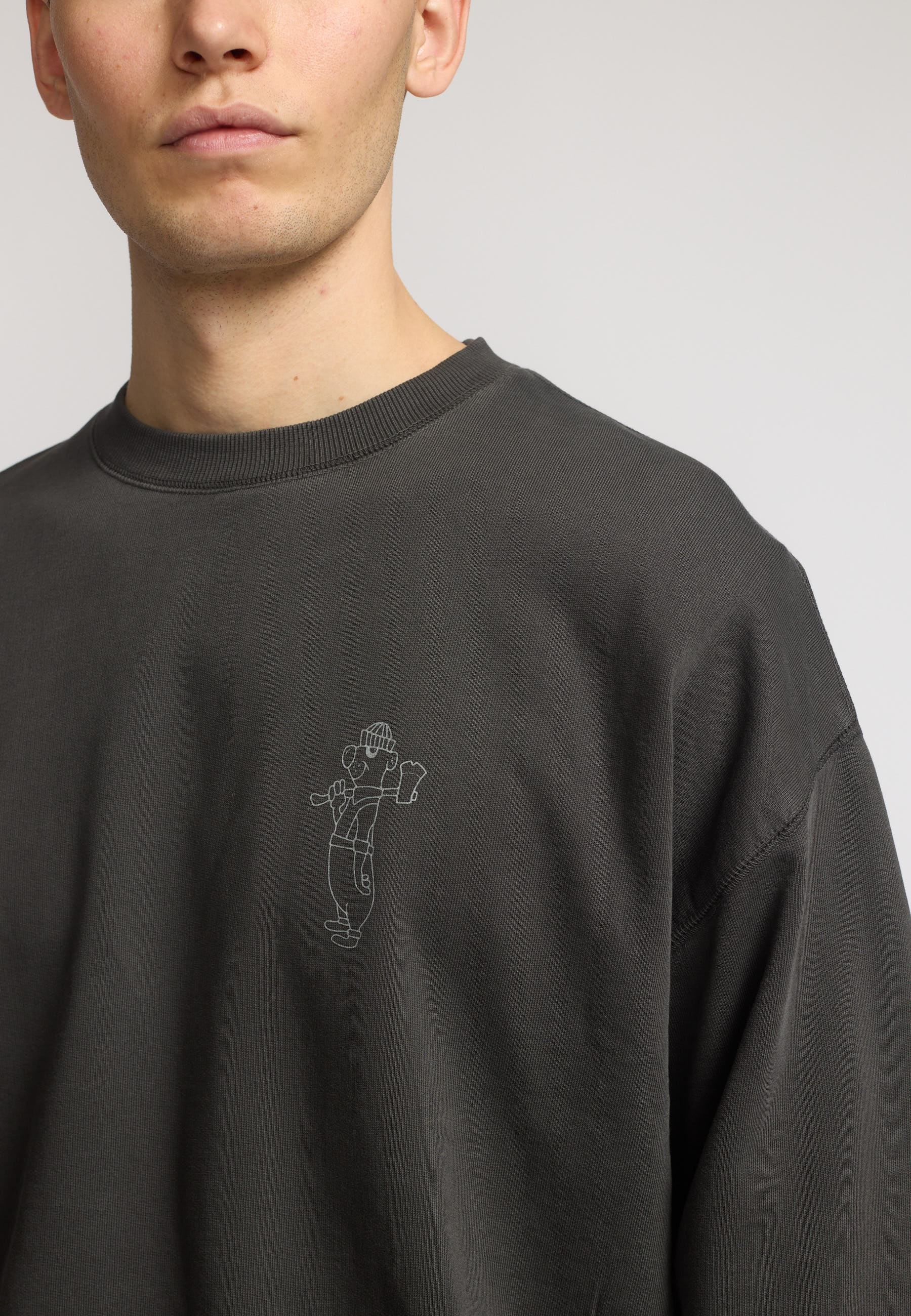 Revolution Printed Crewneck Sweatshirts Black