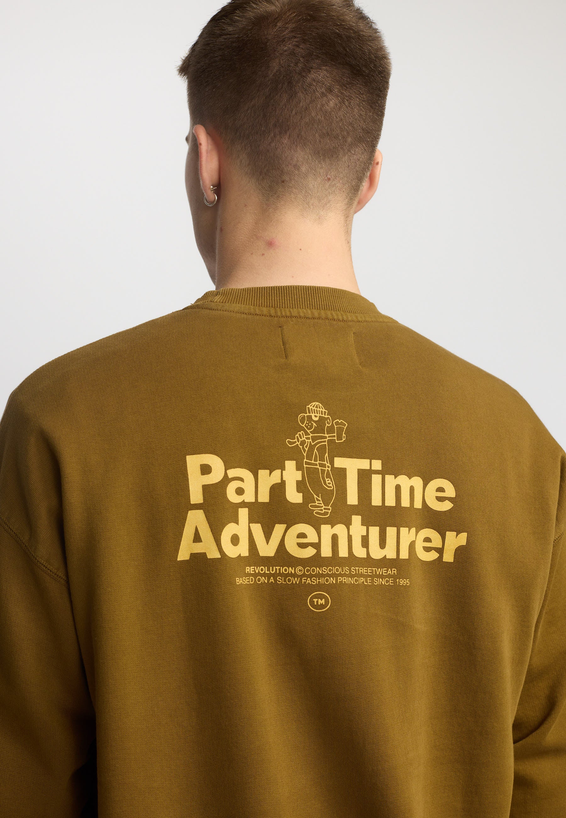 Revolution Printed Crewneck Sweatshirts Dustbrown