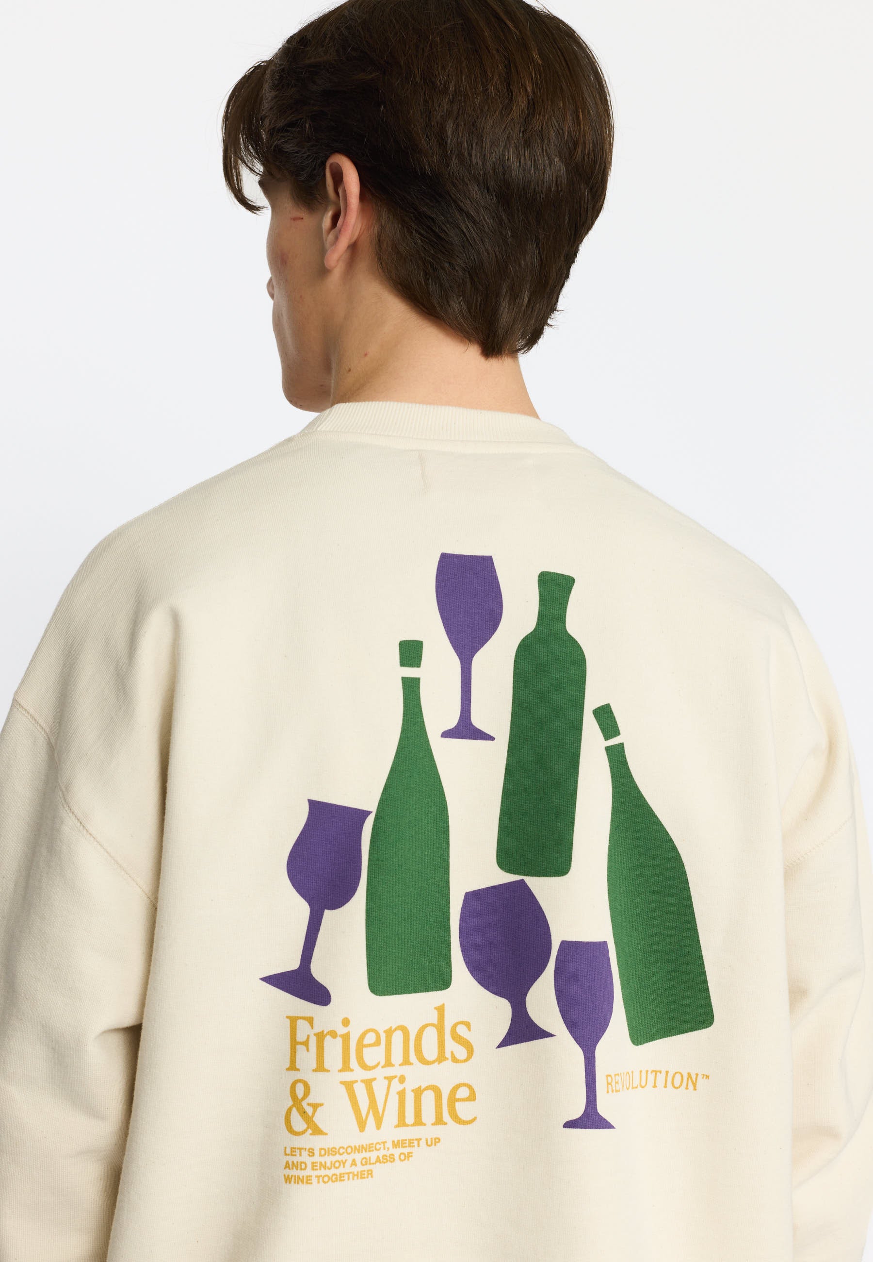 Revolution Printed Crewneck Sweatshirts Offwhite