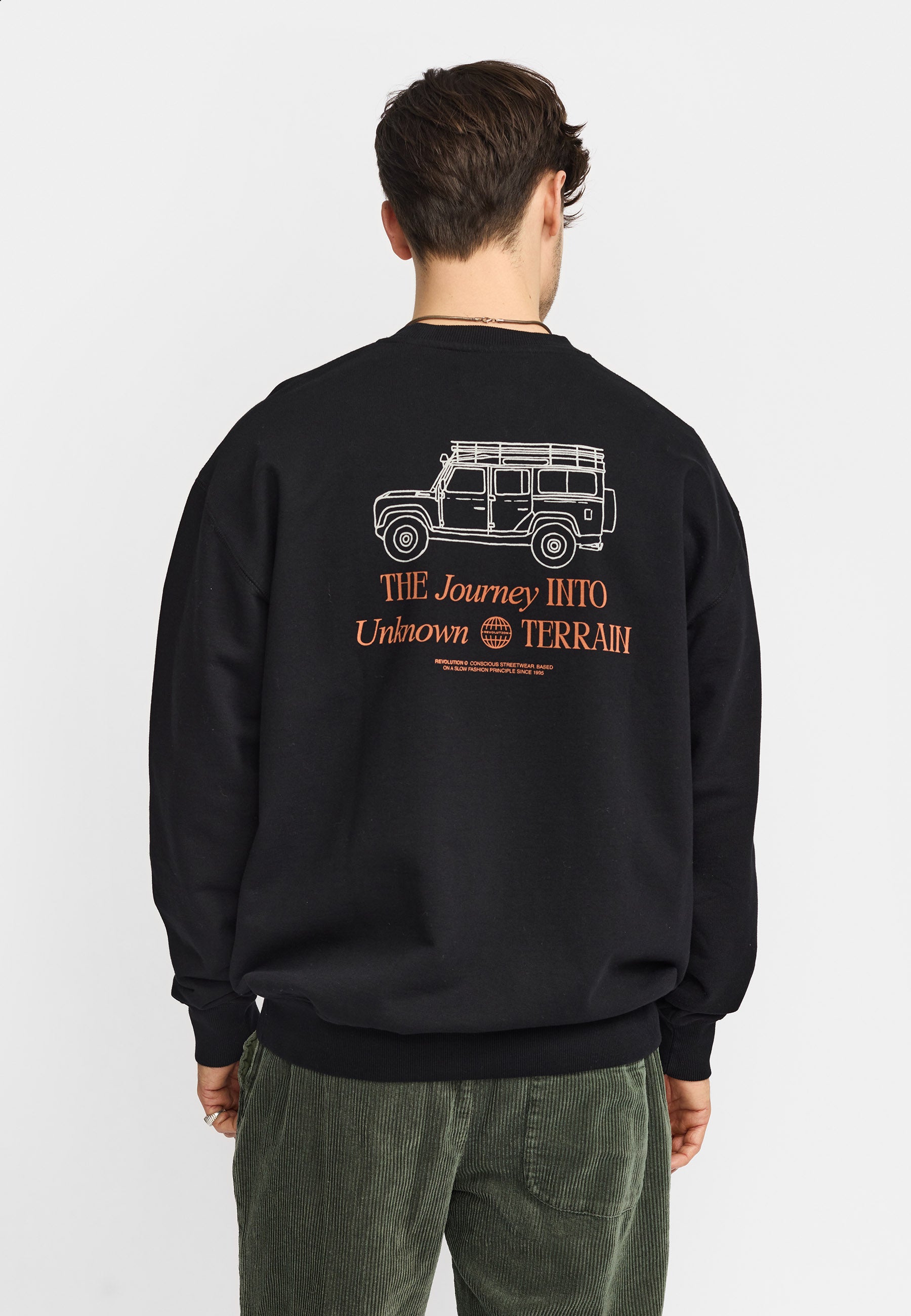 Revolution Printed Crewneck Sweatshirts Black