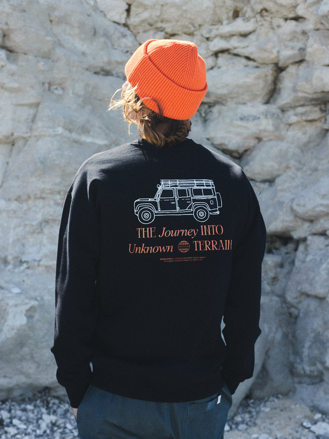 Revolution Printed Crewneck Sweatshirts Black