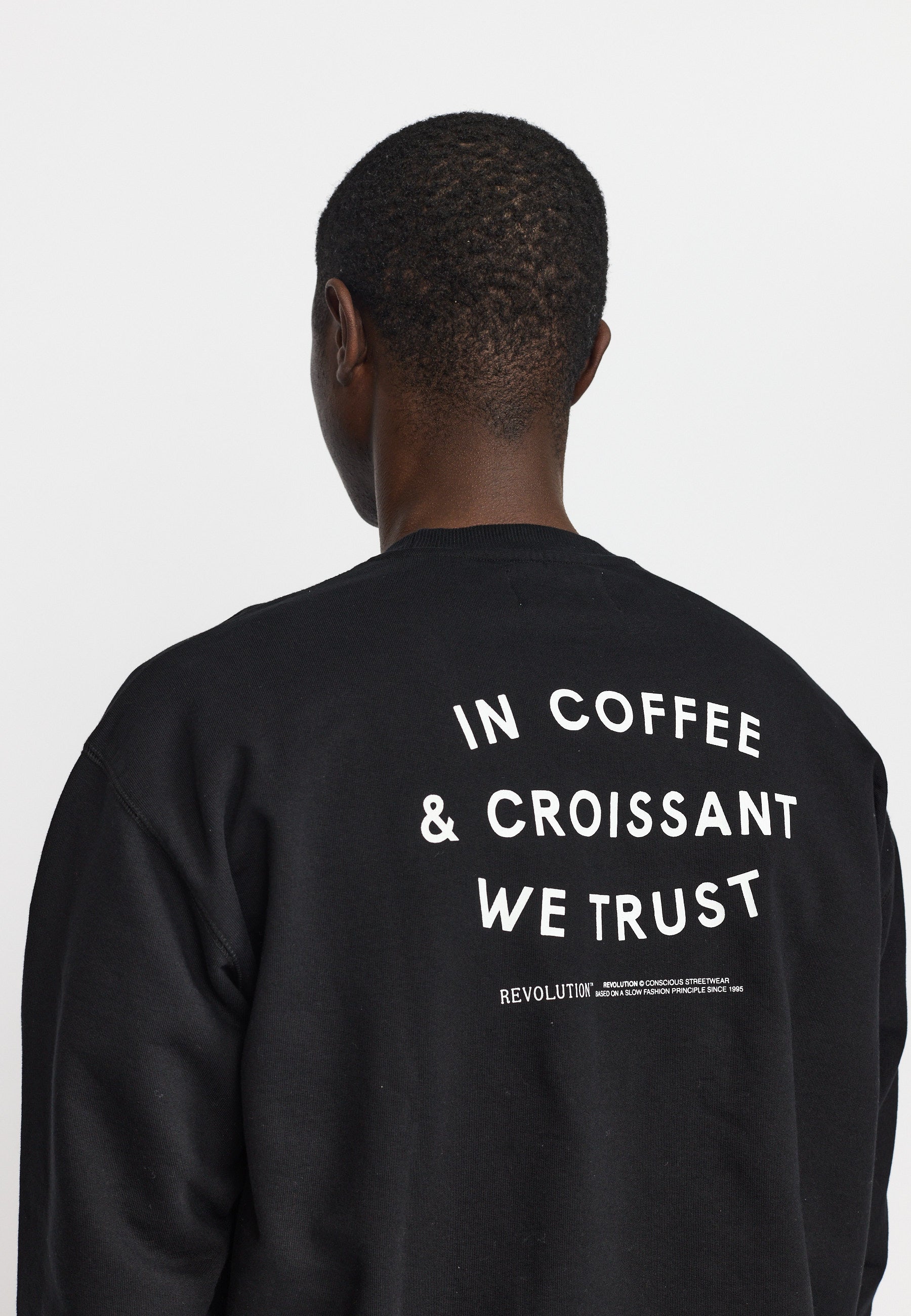 Revolution Printed Crewneck Sweatshirts Black