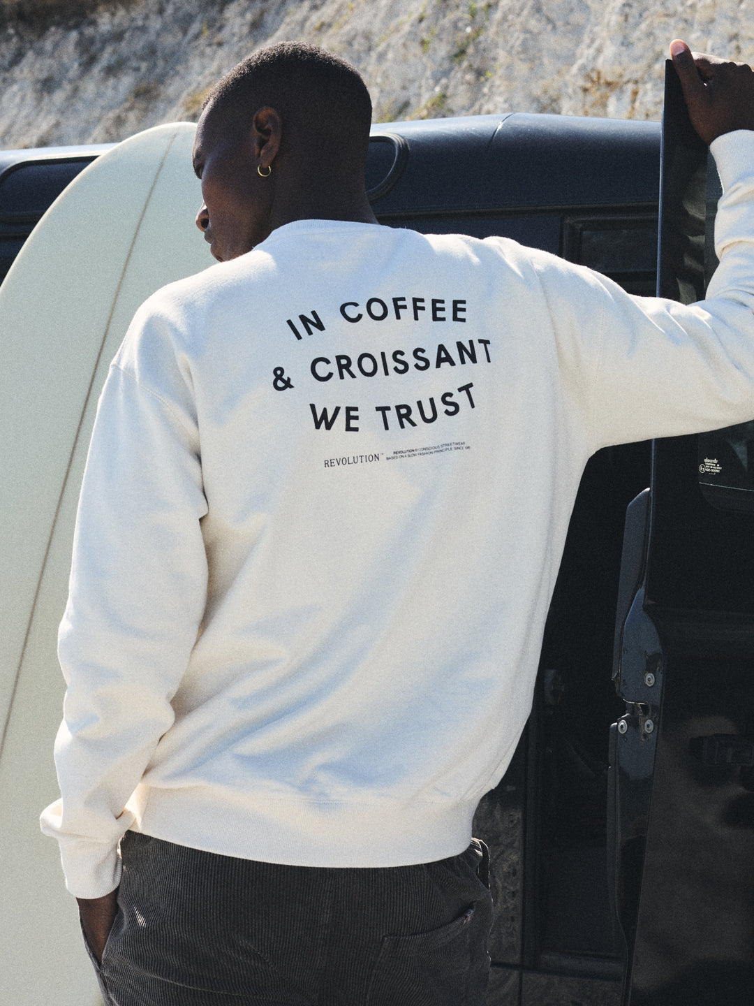 Revolution Printed Crewneck Sweatshirts Offwhite