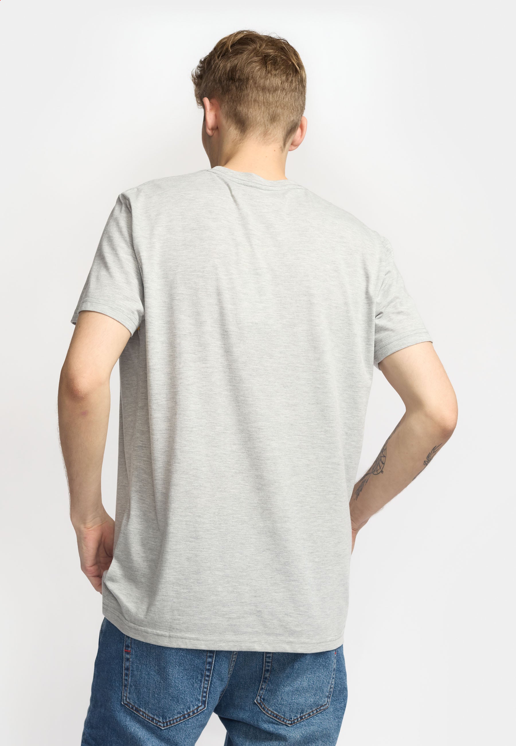 Revolution Printed T-shirt T-Shirts Grey-melange
